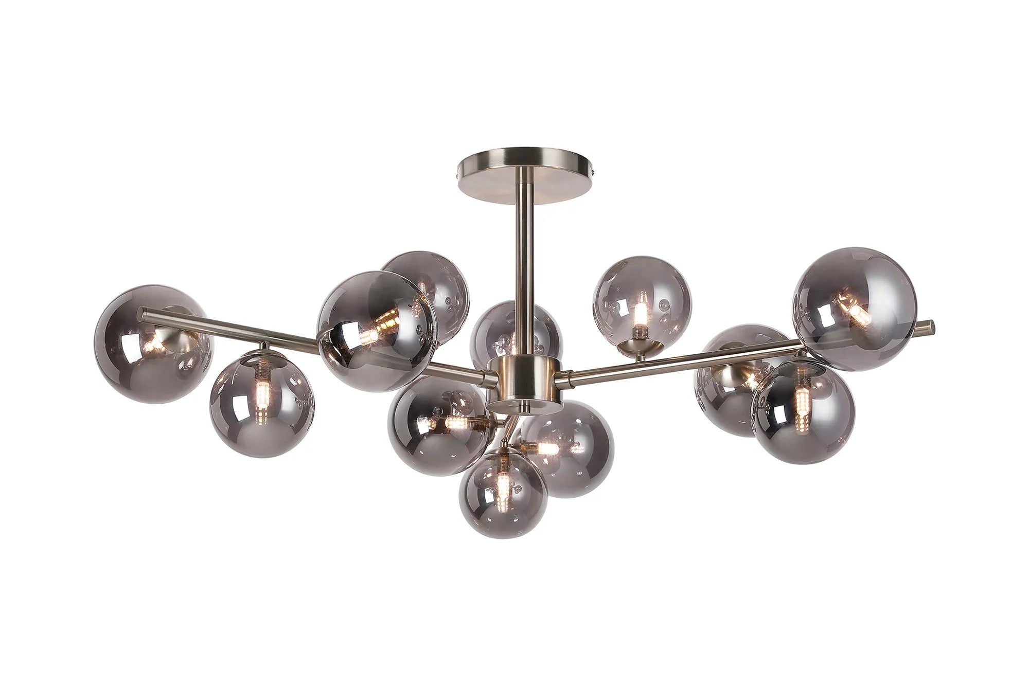 Seville 110cm Semi-Flush 3 Arm Ceiling Light, 12 x G9- Various Finishes
