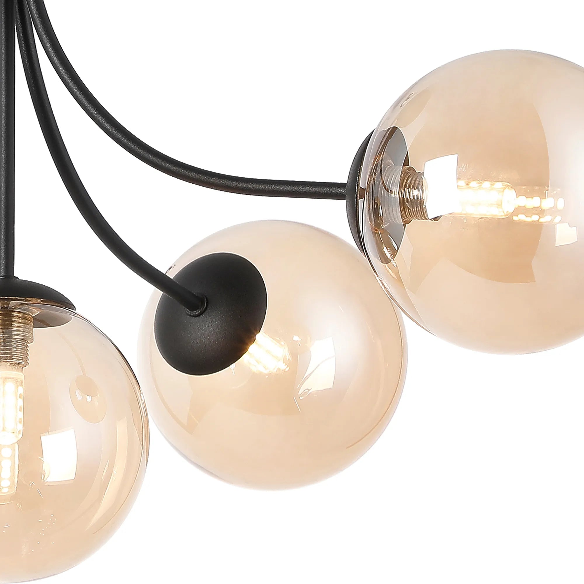 Seville 60cm Semi-Flush Curved 5 Arm Ceiling Light