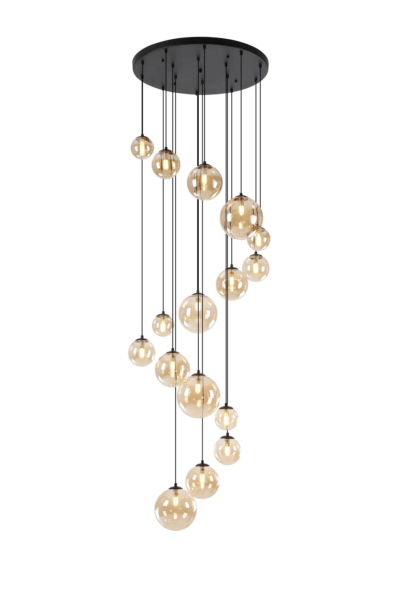 Seville 16 Lt Cluster Ceiling Light, Gold/Black/Nickel - Various Shade Finishes