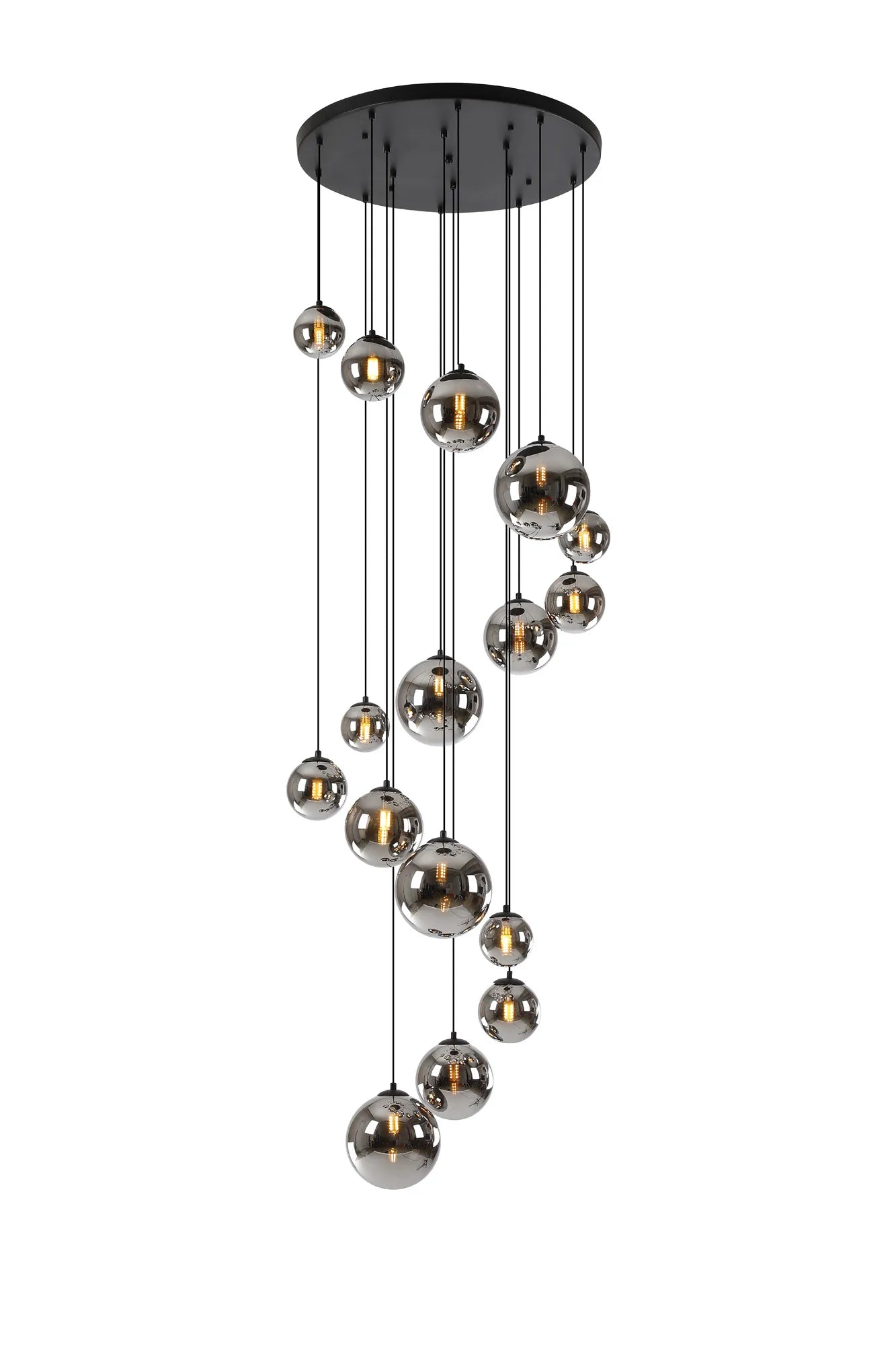 Seville 16 Lt Cluster Ceiling Light, Gold/Black/Nickel - Various Shade Finishes