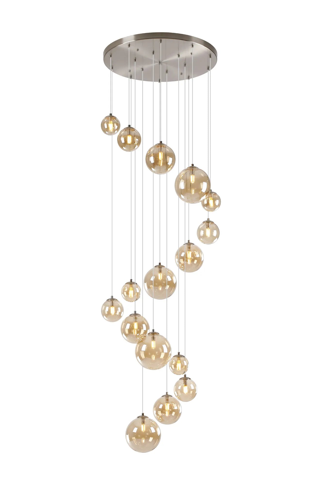 Seville 16 Lt Cluster Ceiling Light, Gold/Black/Nickel - Various Shade Finishes