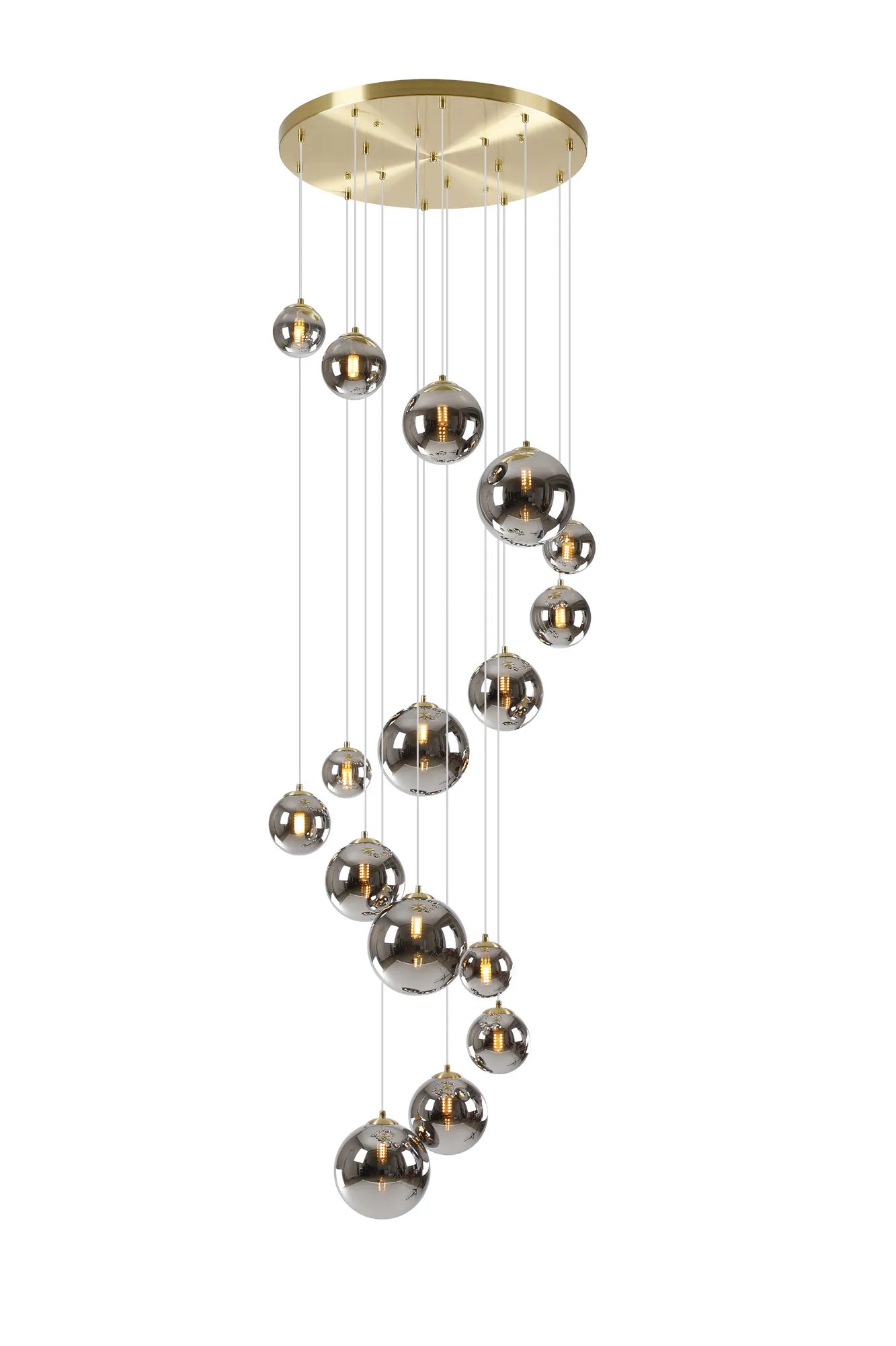 Seville 16 Lt Cluster Ceiling Light, Gold/Black/Nickel - Various Shade Finishes