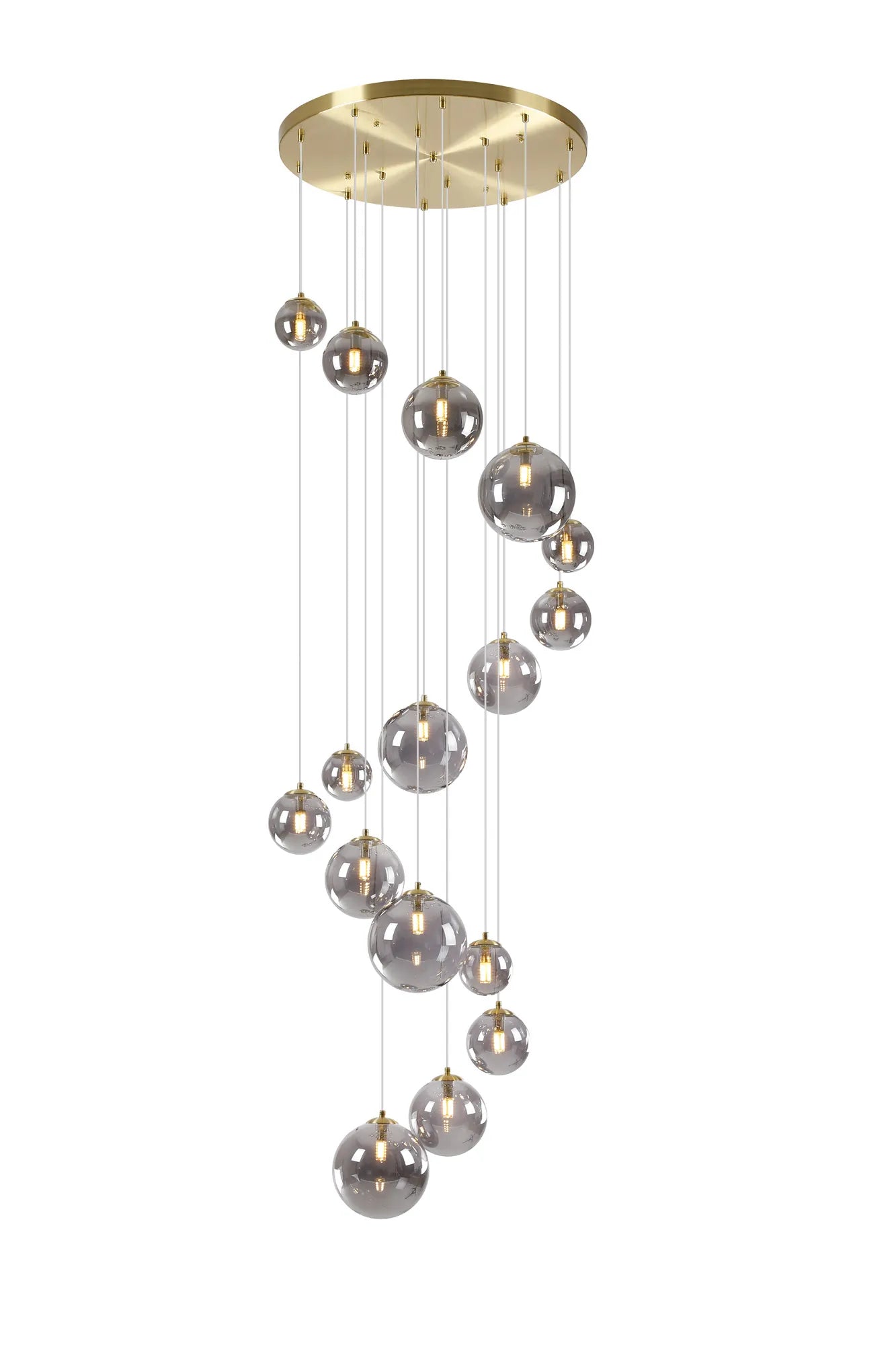 Seville 16 Lt Cluster Ceiling Light, Gold/Black/Nickel - Various Shade Finishes