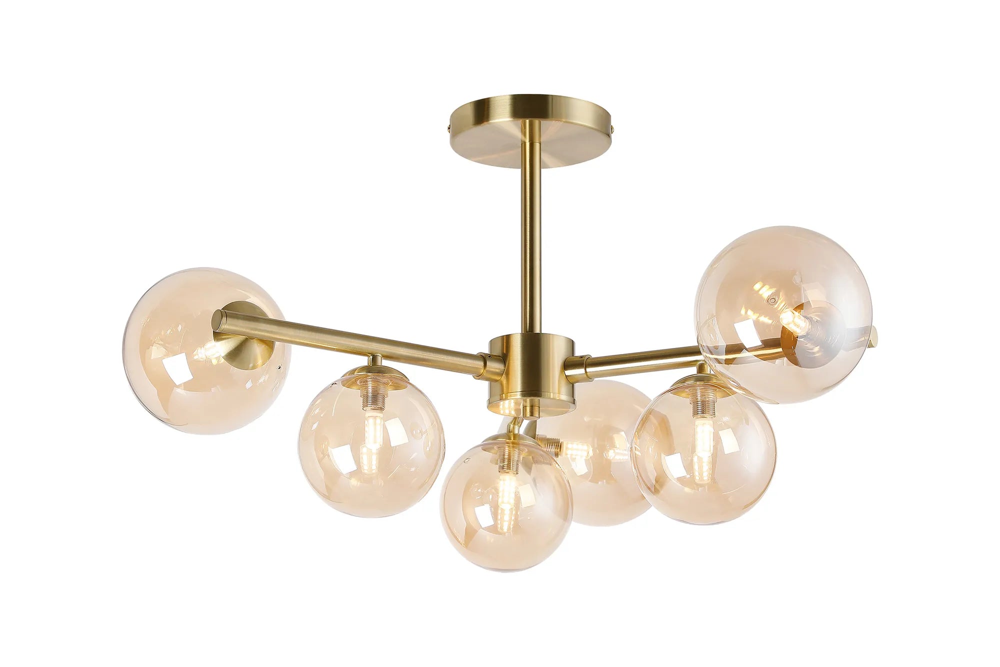 Seville 71.5cm Semi-Flush 3 Arm Ceiling Light, 6 x G9- Various Finishes
