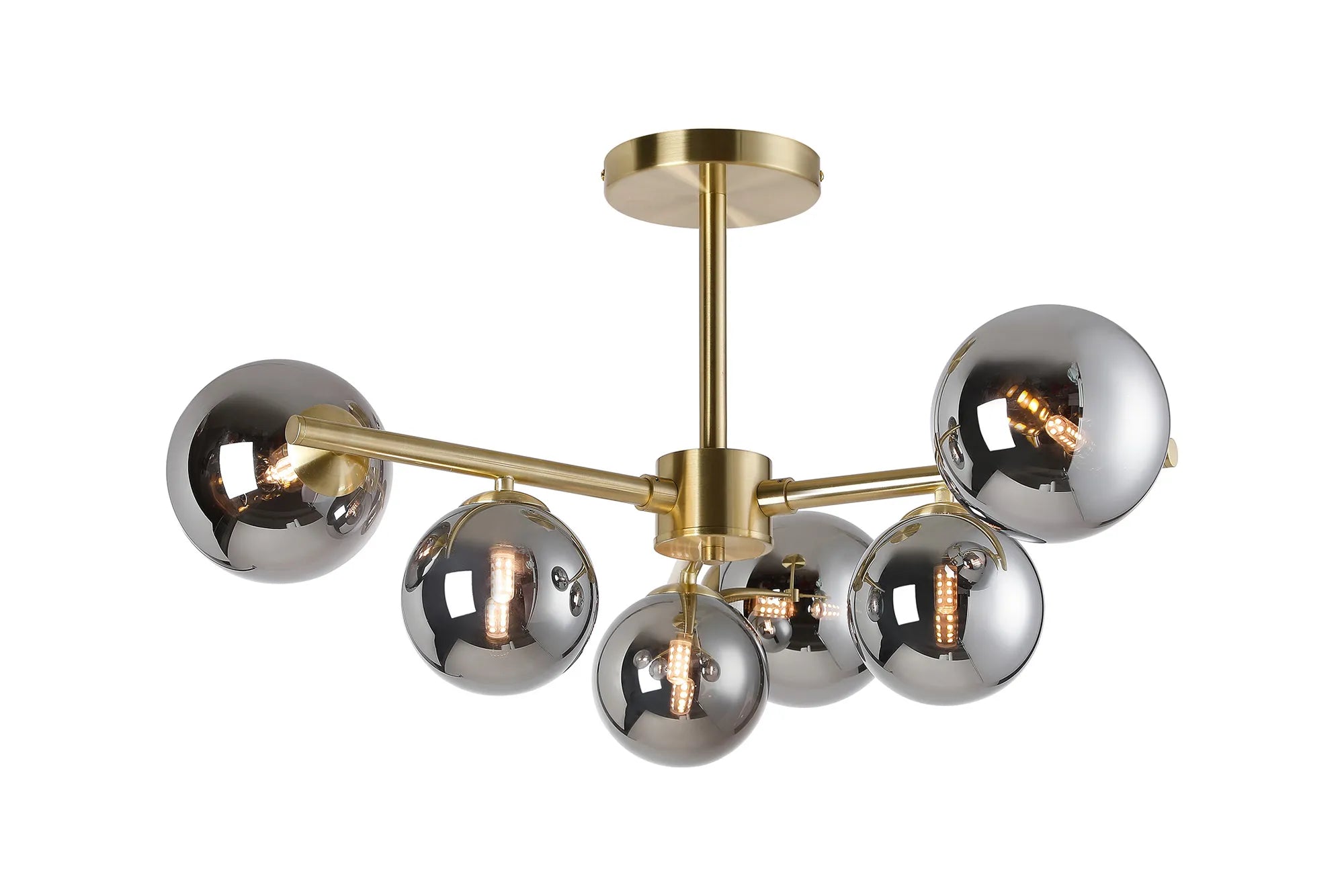Seville 71.5cm Semi-Flush 3 Arm Ceiling Light, 6 x G9- Various Finishes