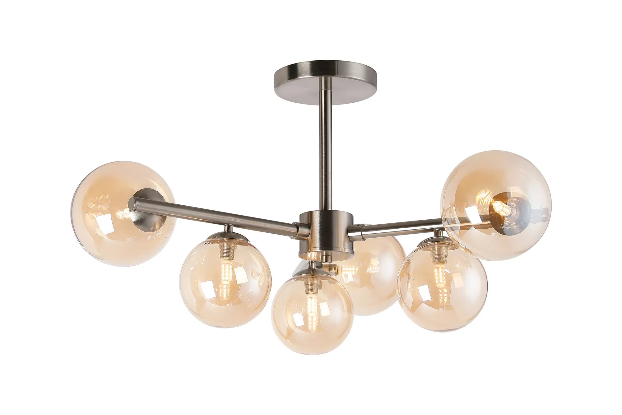 Seville 71.5cm Semi-Flush 3 Arm Ceiling Light, 6 x G9- Various Finishes