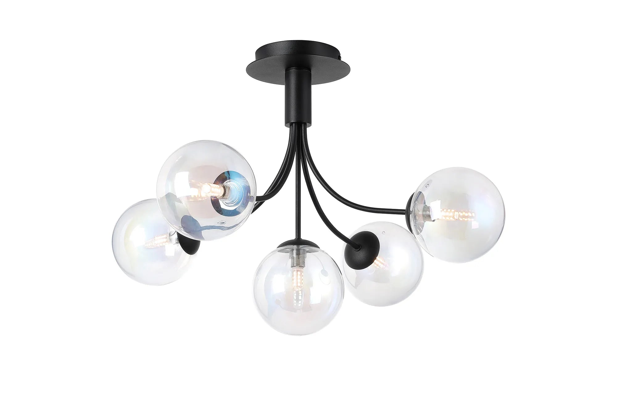 Seville 60cm Semi-Flush Curved 5 Arm Ceiling Light