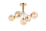 Seville 60cm Semi-Flush Curved 5 Arm Ceiling Light