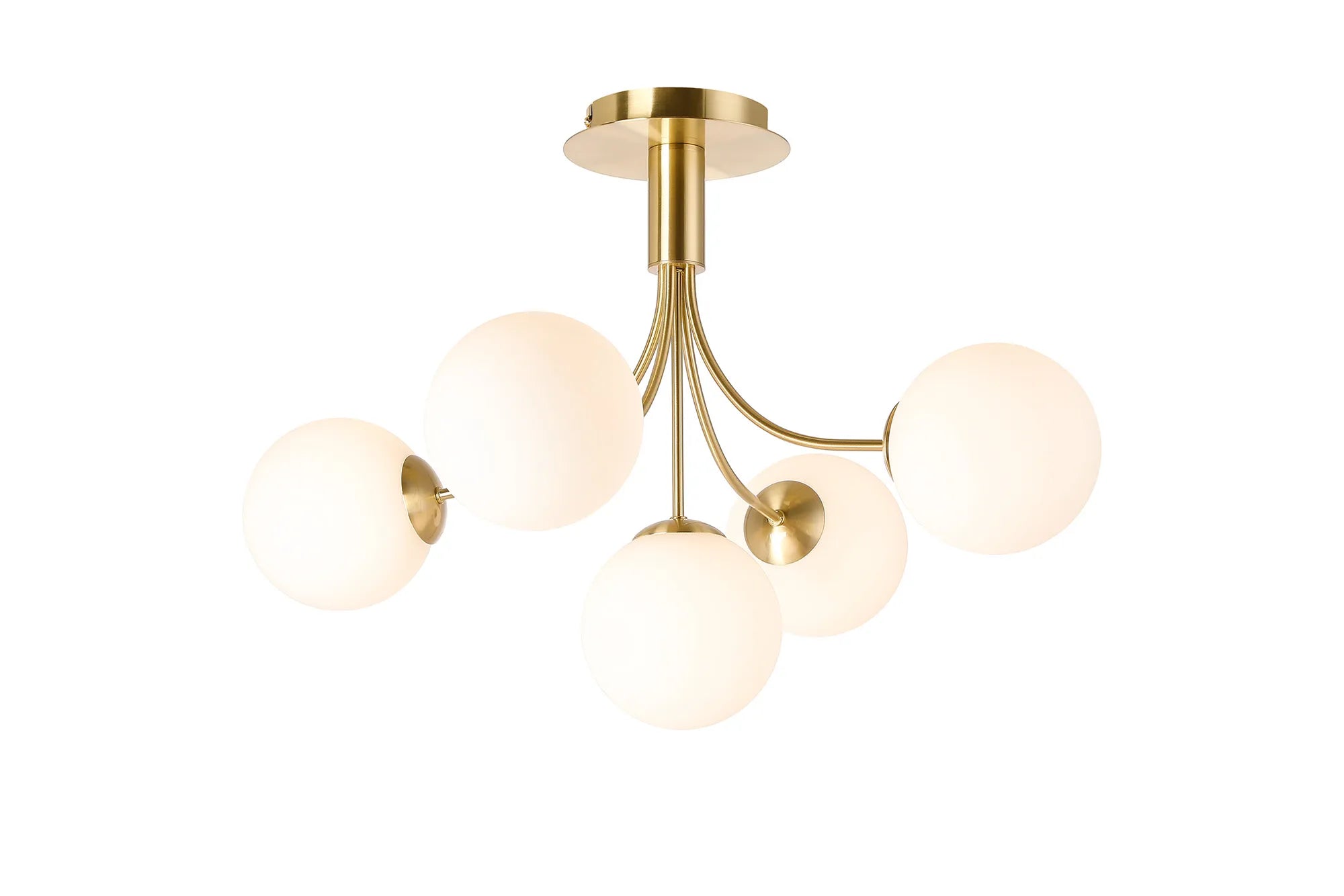 Seville 60cm Semi-Flush Curved 5 Arm Ceiling Light