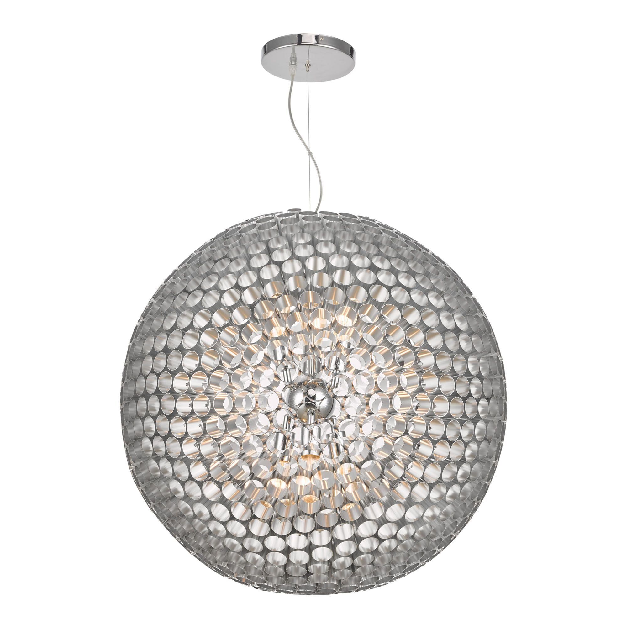 Dar Serafina 6 Light Pendant Brushed Chrome Large - Cusack Lighting
