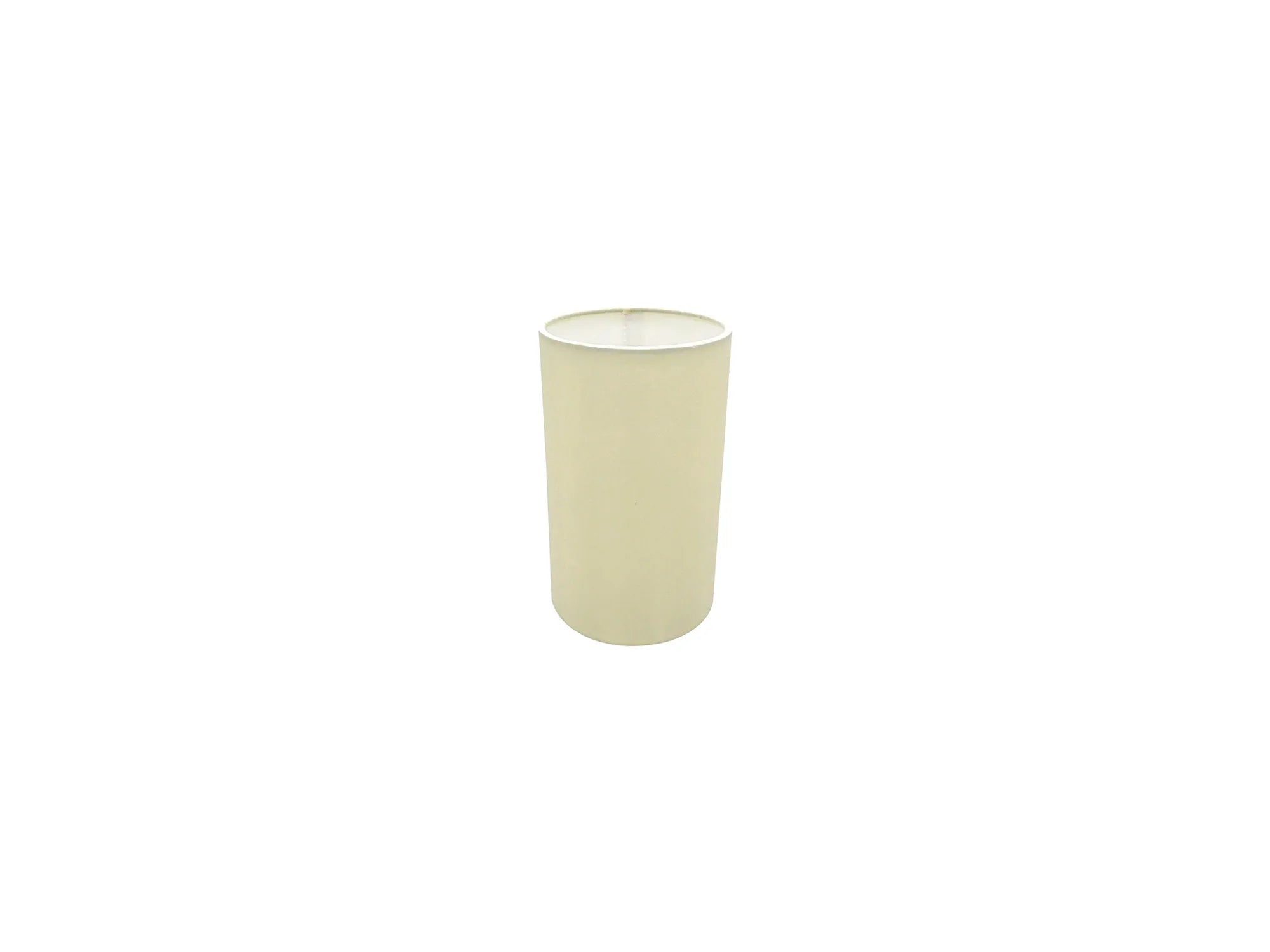 Serena Round Cylinder, 120 x 200mm Faux Silk Fabric Shade, Ivory Pearl/White Laminate