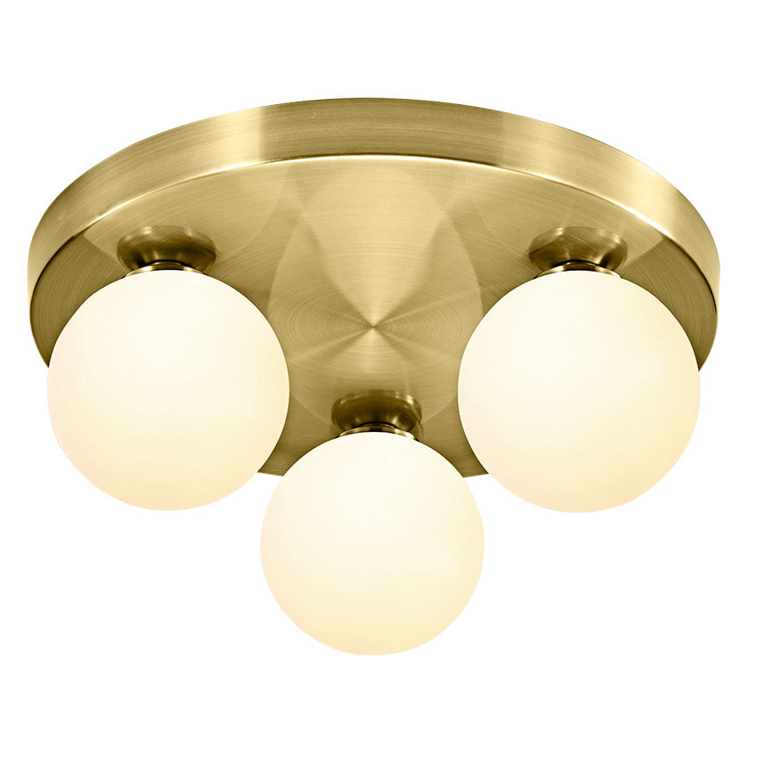 Kayden Semi Flush Bathroom Ceiling Light - Antique Brass/Polished Chrome Finish