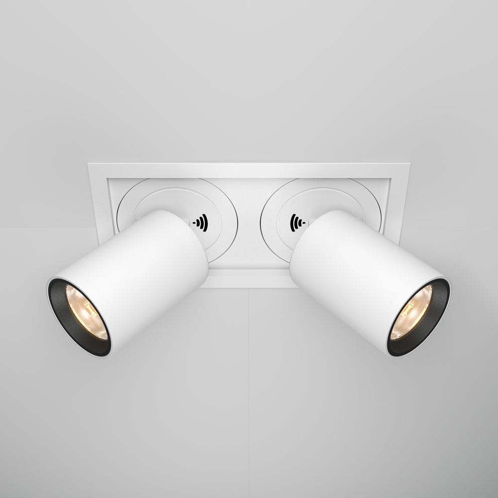 Hidden 1/2Lt Recessed Ceiling Light - Black/White