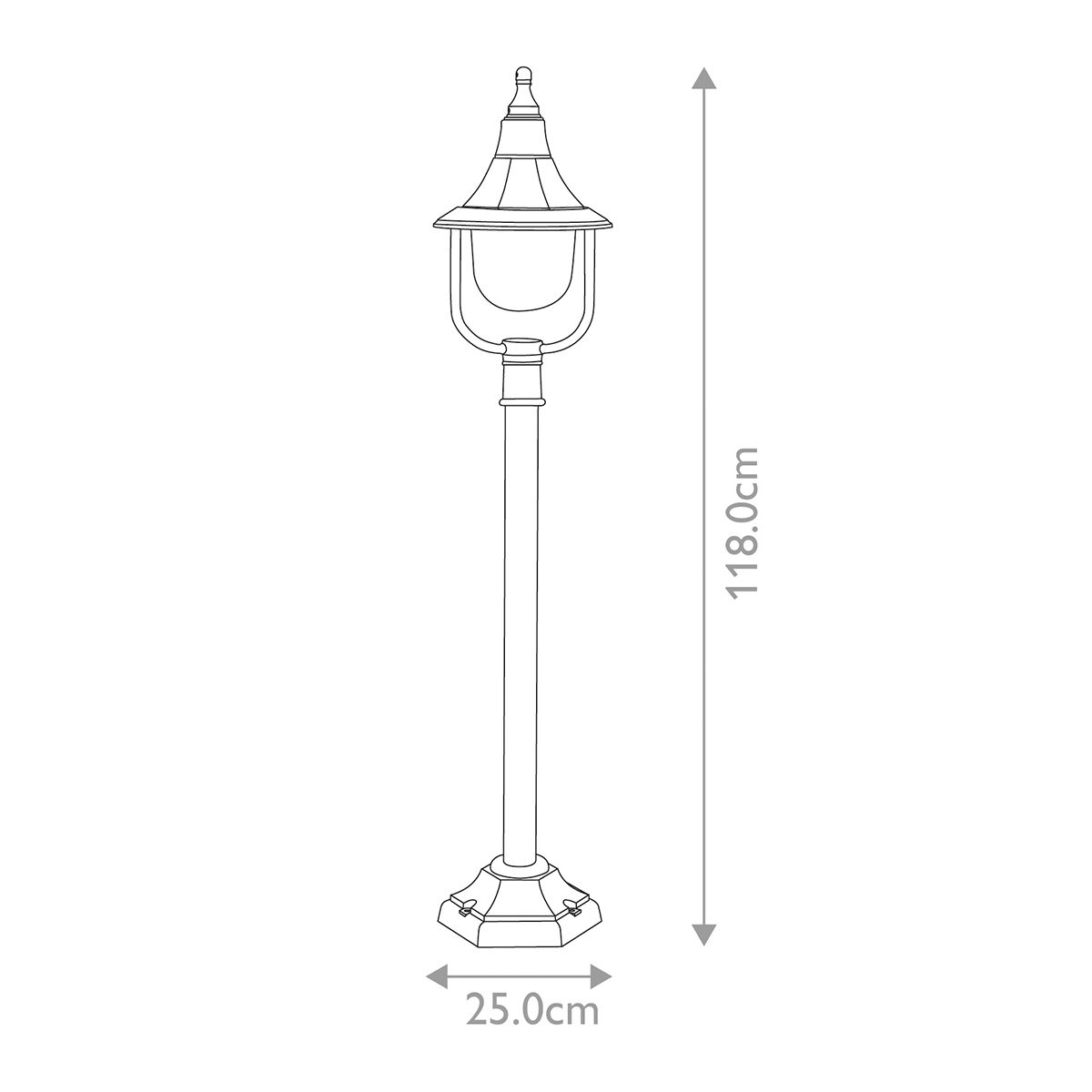 Shannon 1 Light Pillar - Black IP44 E27