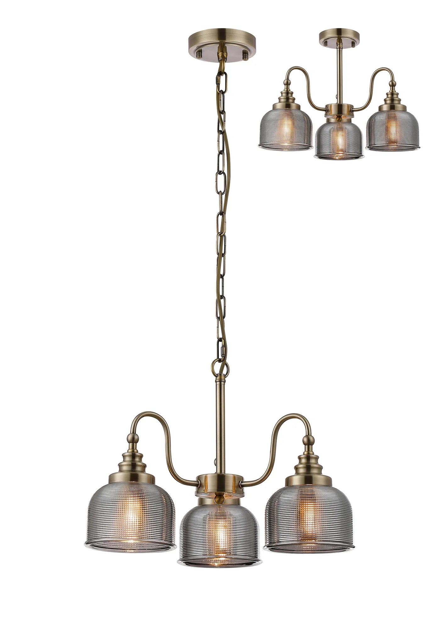 Cleron 3/5/8Lt Semi-Flush Pendant - Various Colours