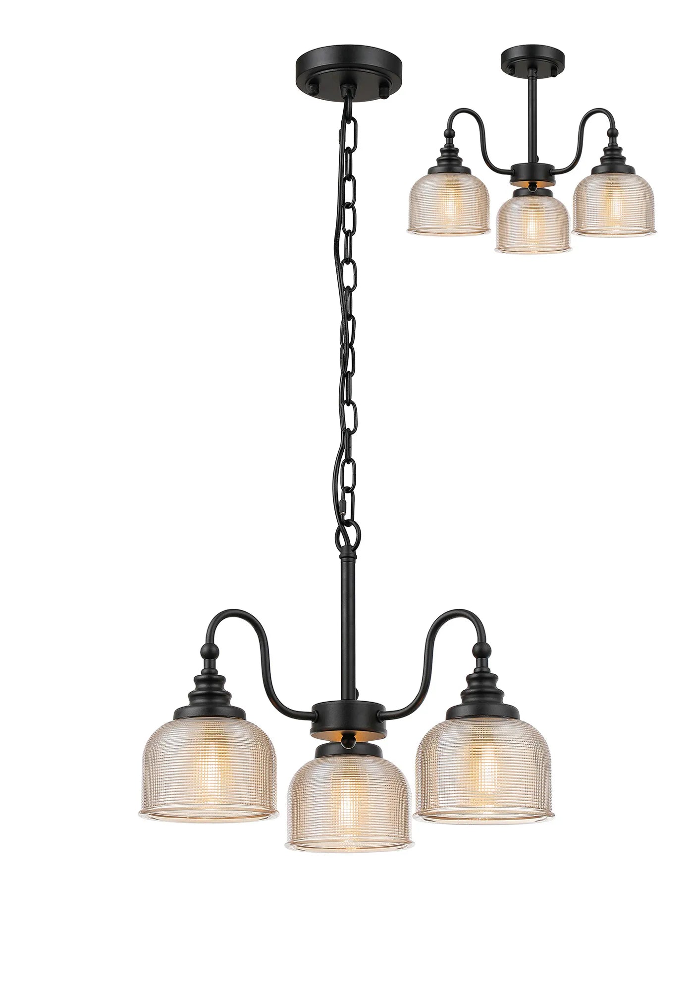 Cleron 3/5/8Lt Semi-Flush Pendant - Various Colours