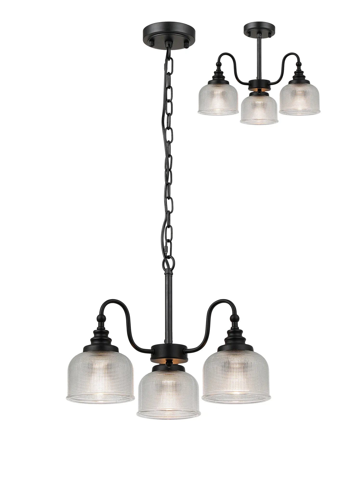 Cleron 3/5/8Lt Semi-Flush Pendant - Various Colours