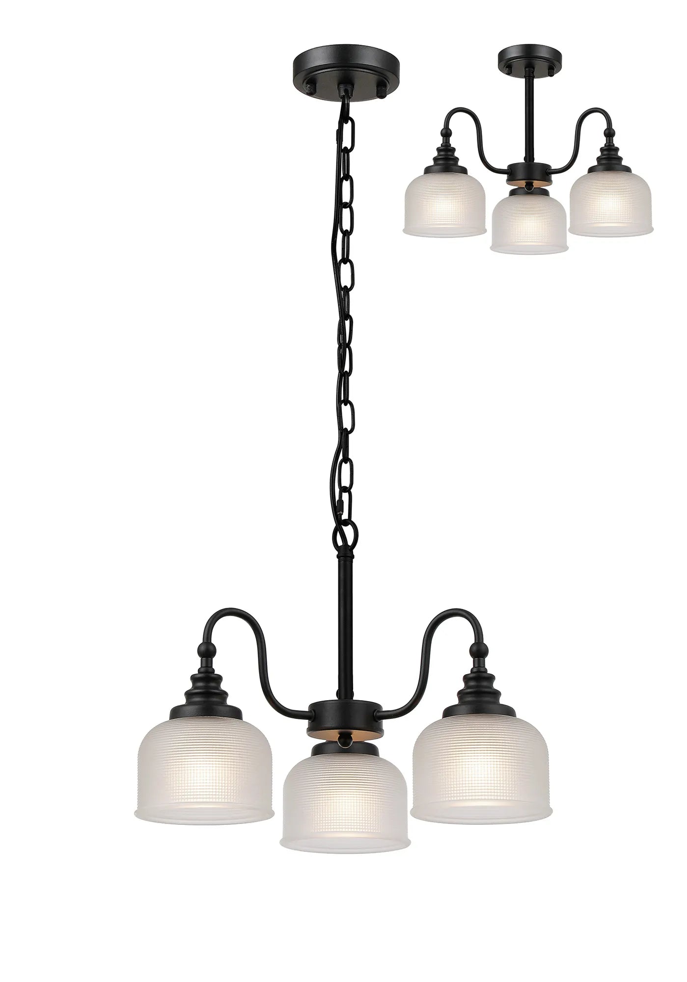 Cleron 3/5/8Lt Semi-Flush Pendant - Various Colours