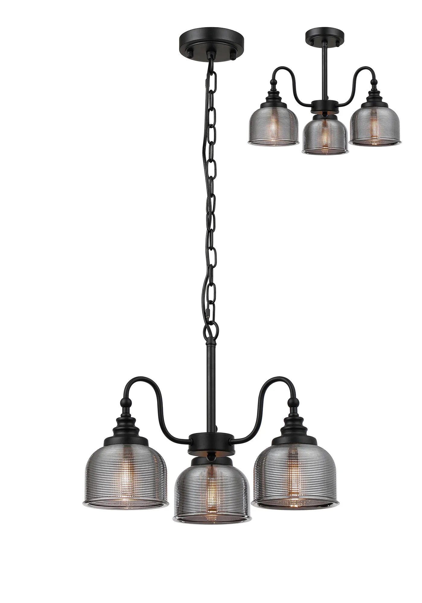 Cleron 3/5/8Lt Semi-Flush Pendant - Various Colours