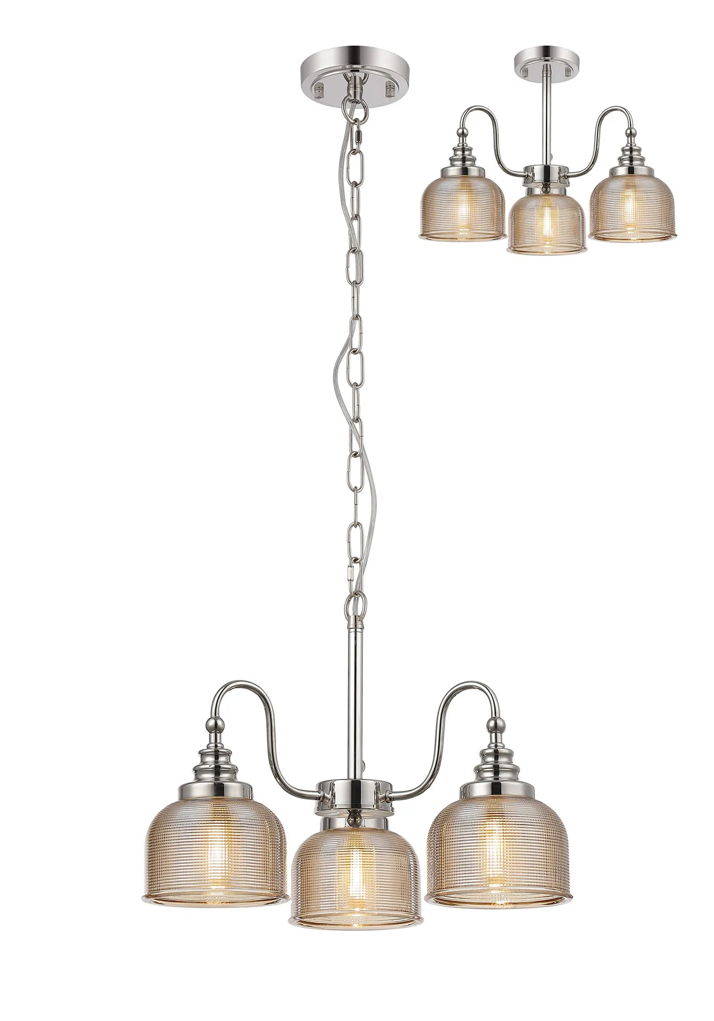 Cleron 3/5/8Lt Semi-Flush Pendant - Various Colours