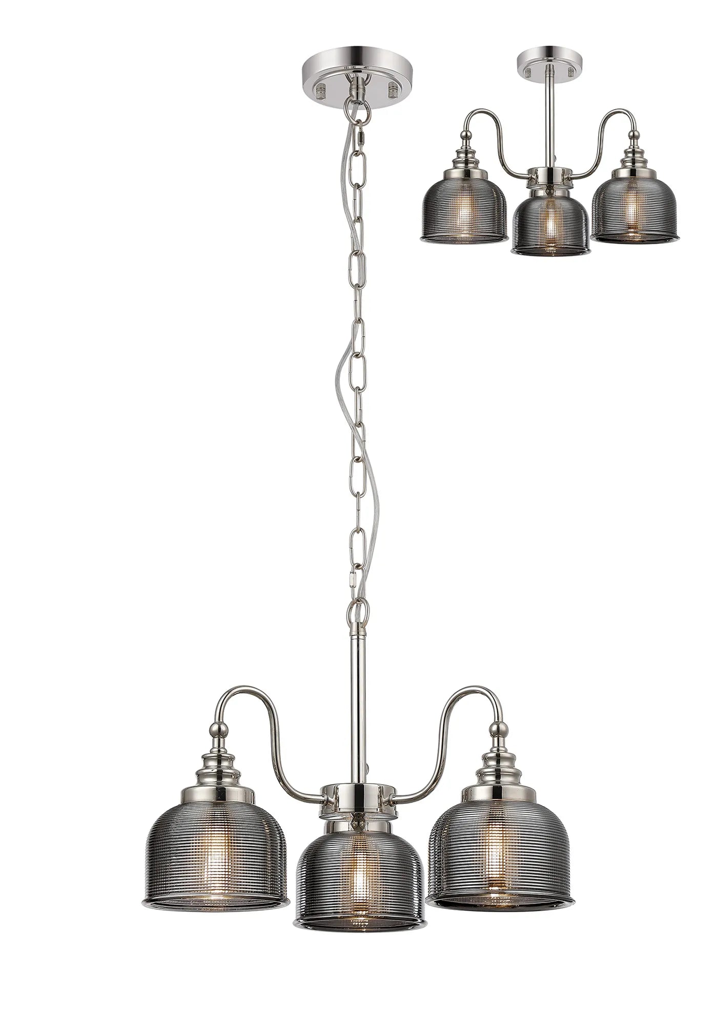 Cleron 3/5/8Lt Semi-Flush Pendant - Various Colours