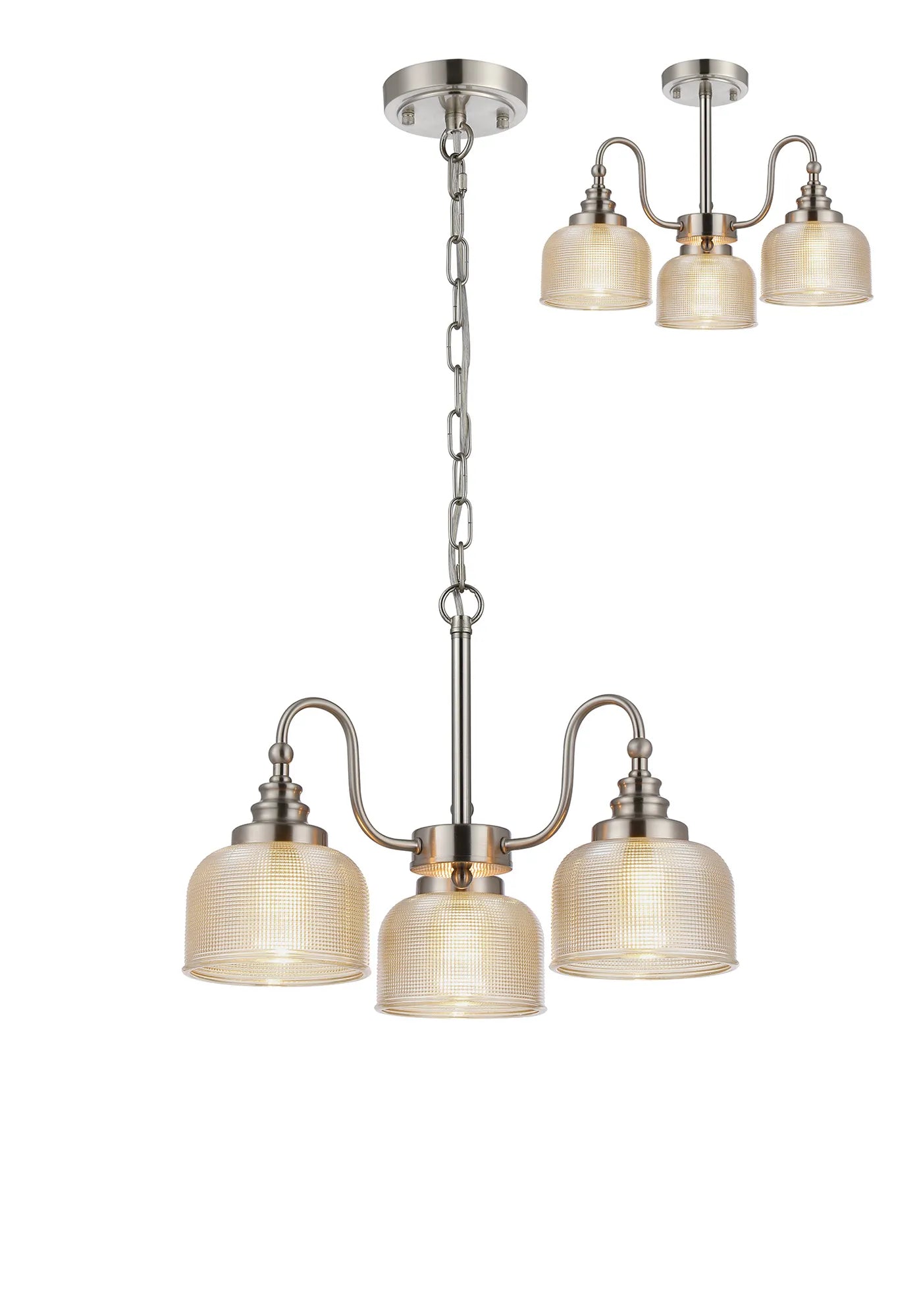 Cleron 3/5/8Lt Semi-Flush Pendant - Various Colours