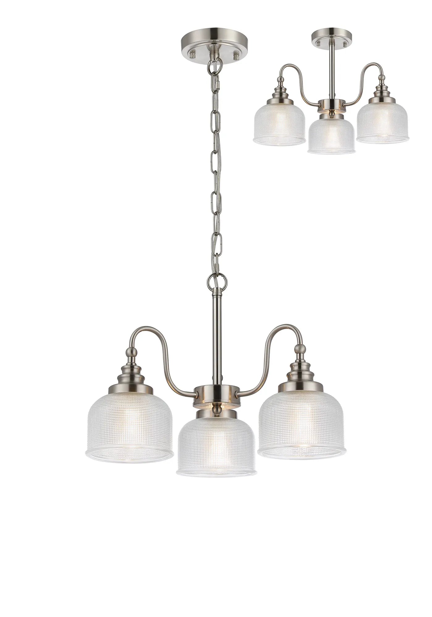 Cleron 3/5/8Lt Semi-Flush Pendant - Various Colours