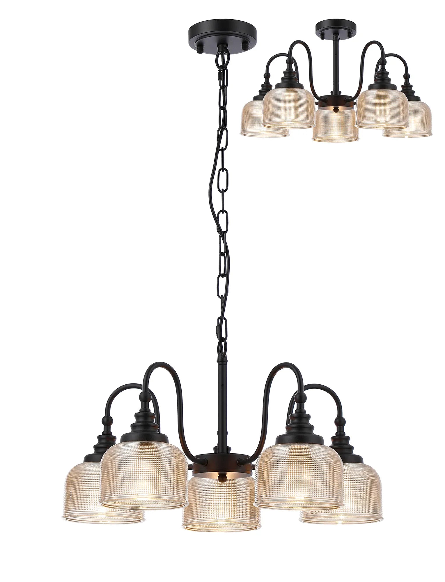 Cleron 3/5/8Lt Semi-Flush Pendant - Various Colours