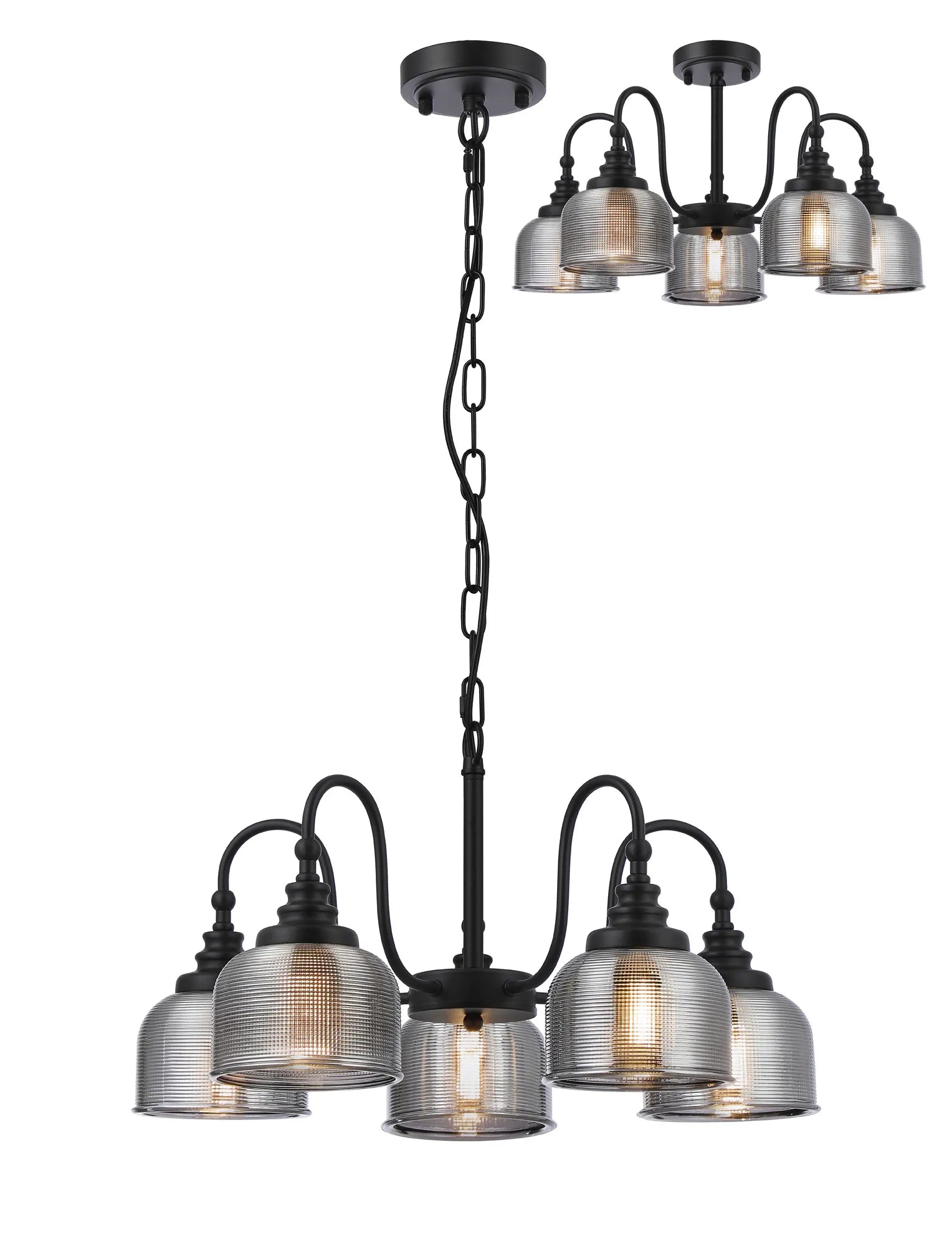 Cleron 3/5/8Lt Semi-Flush Pendant - Various Colours