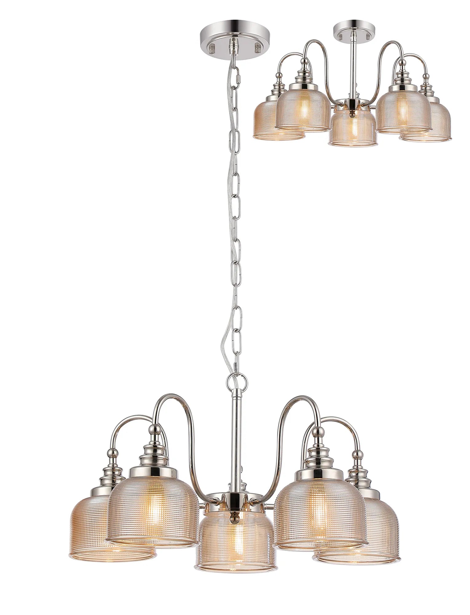 Cleron 3/5/8Lt Semi-Flush Pendant - Various Colours