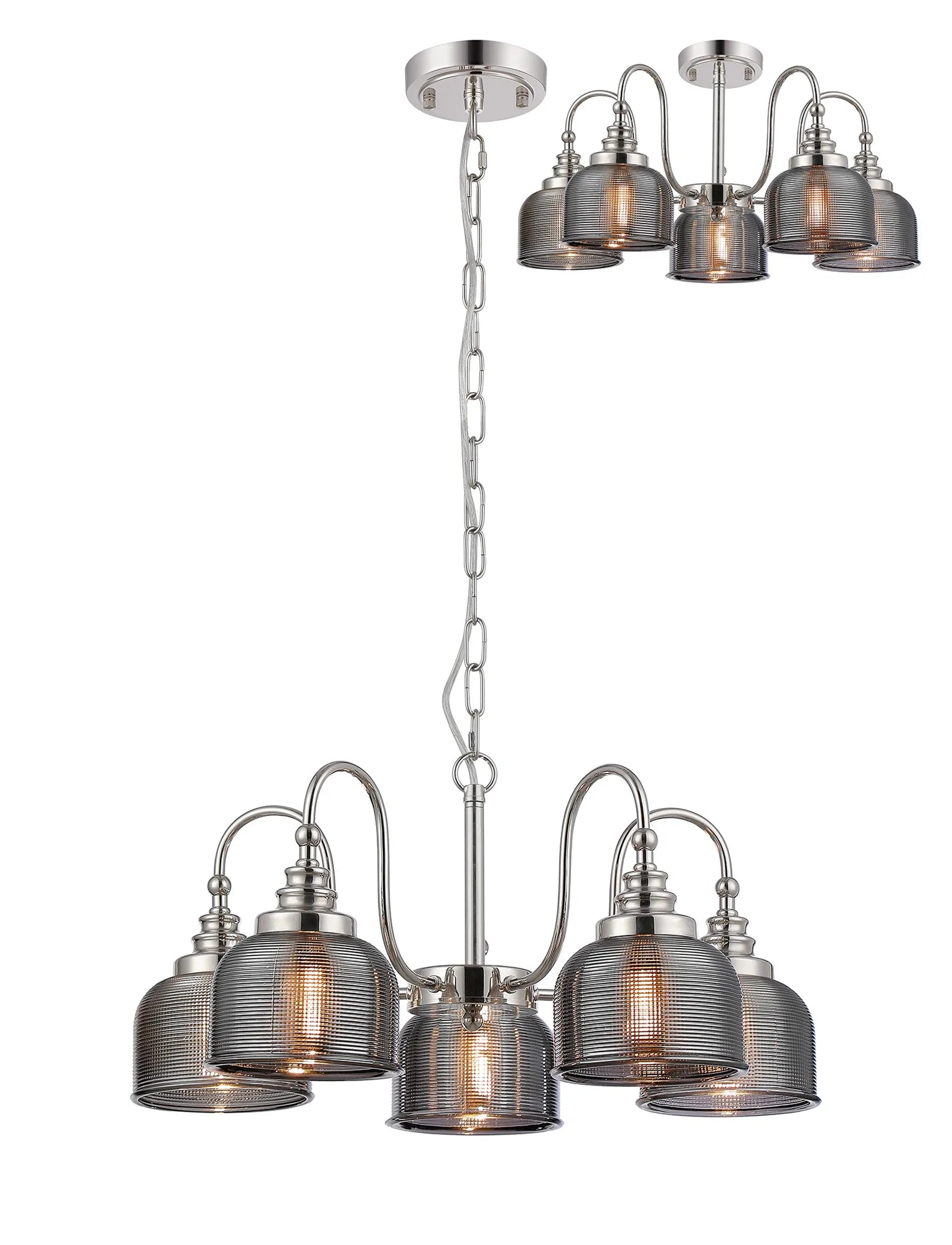 Cleron 3/5/8Lt Semi-Flush Pendant - Various Colours