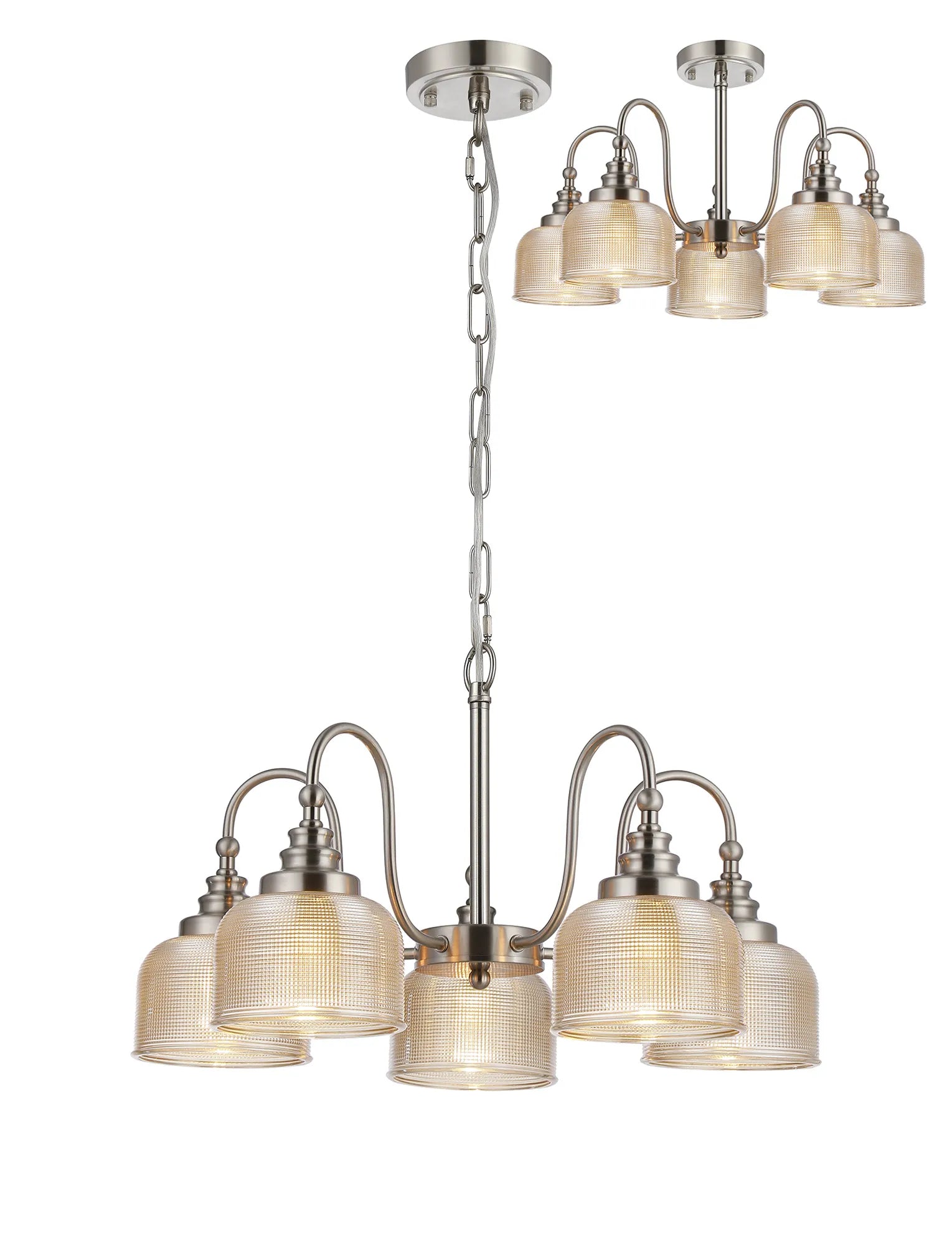 Cleron 3/5/8Lt Semi-Flush Pendant - Various Colours