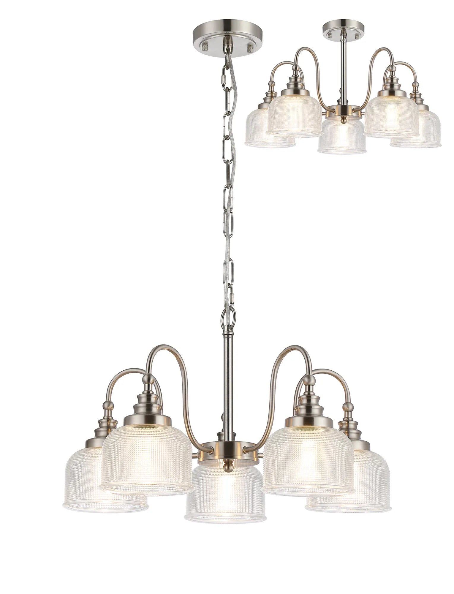 Cleron 3/5/8Lt Semi-Flush Pendant - Various Colours