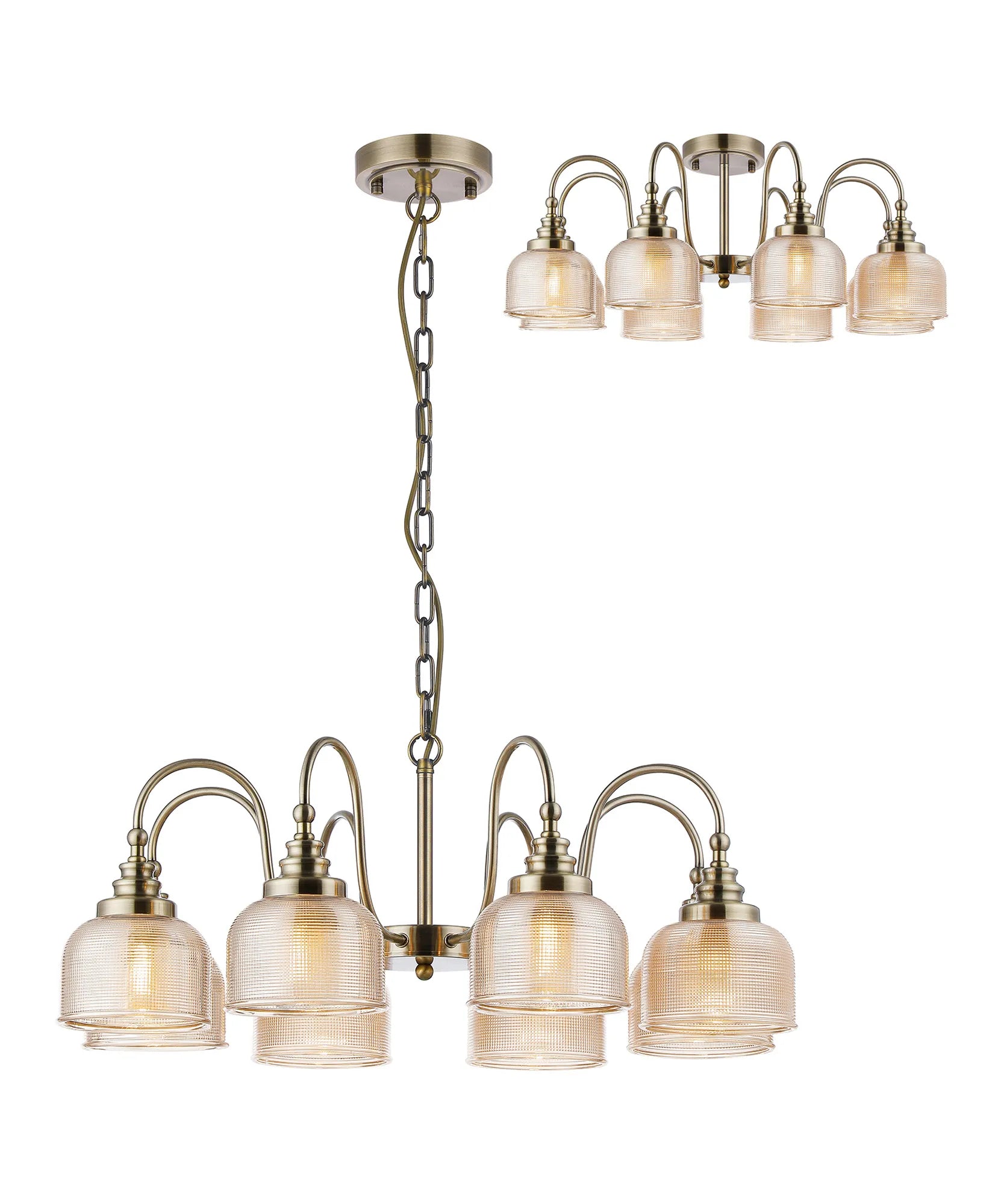 Cleron 3/5/8Lt Semi-Flush Pendant - Various Colours