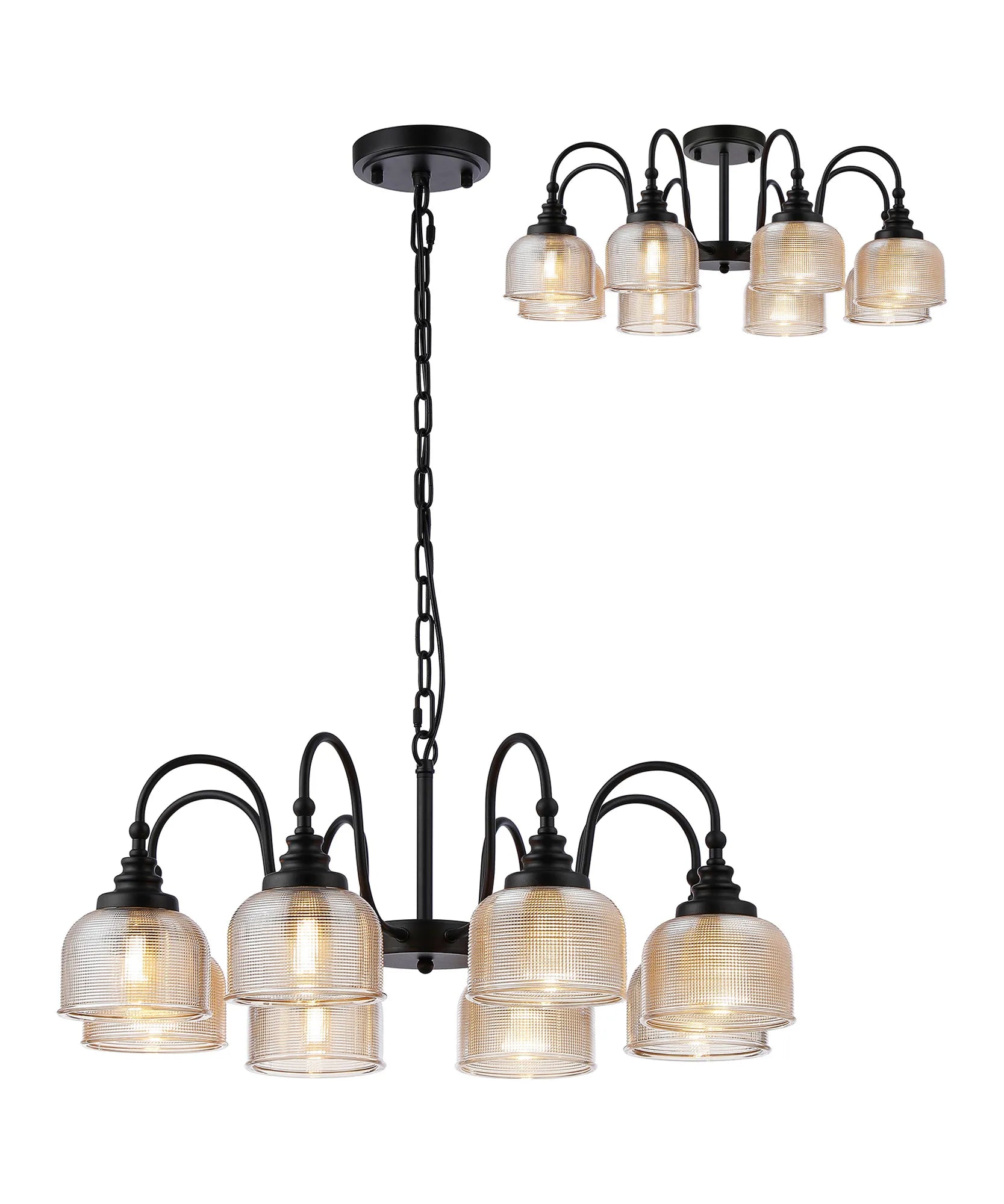 Cleron 3/5/8Lt Semi-Flush Pendant - Various Colours