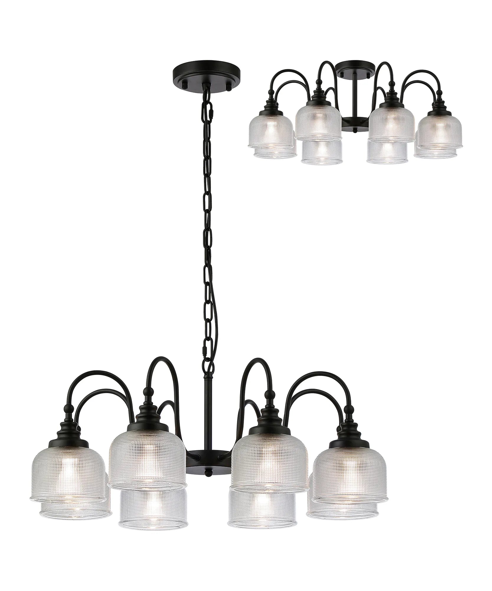 Cleron 3/5/8Lt Semi-Flush Pendant - Various Colours