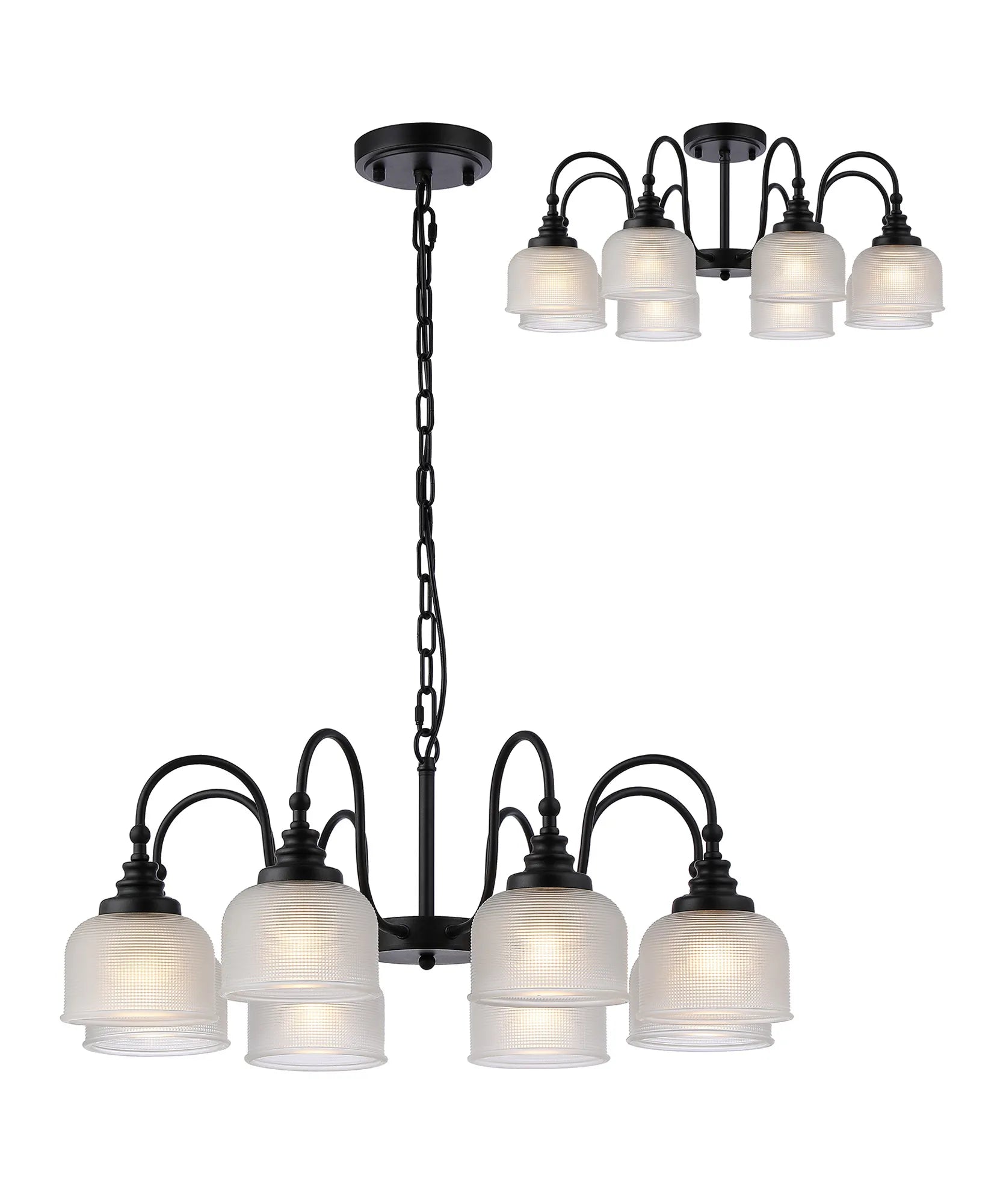 Cleron 3/5/8Lt Semi-Flush Pendant - Various Colours