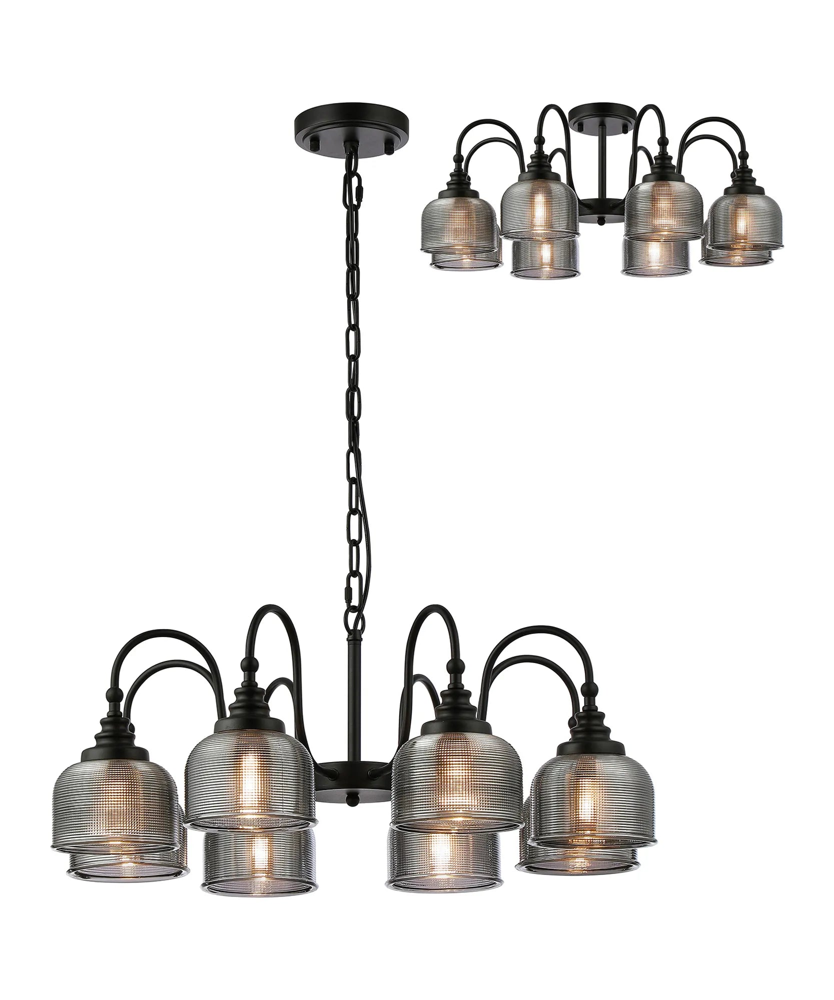 Cleron 3/5/8Lt Semi-Flush Pendant - Various Colours