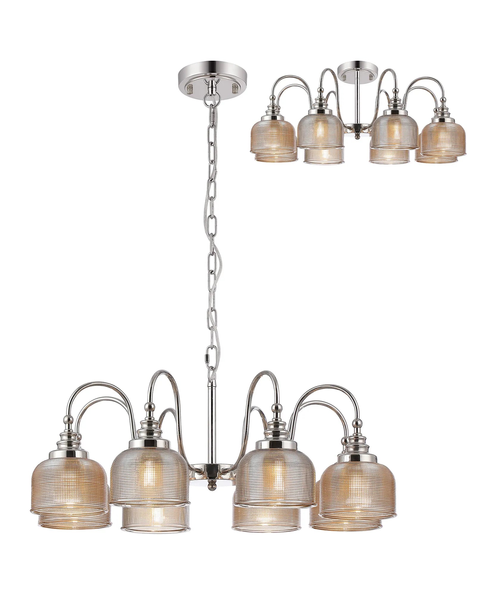 Cleron 3/5/8Lt Semi-Flush Pendant - Various Colours