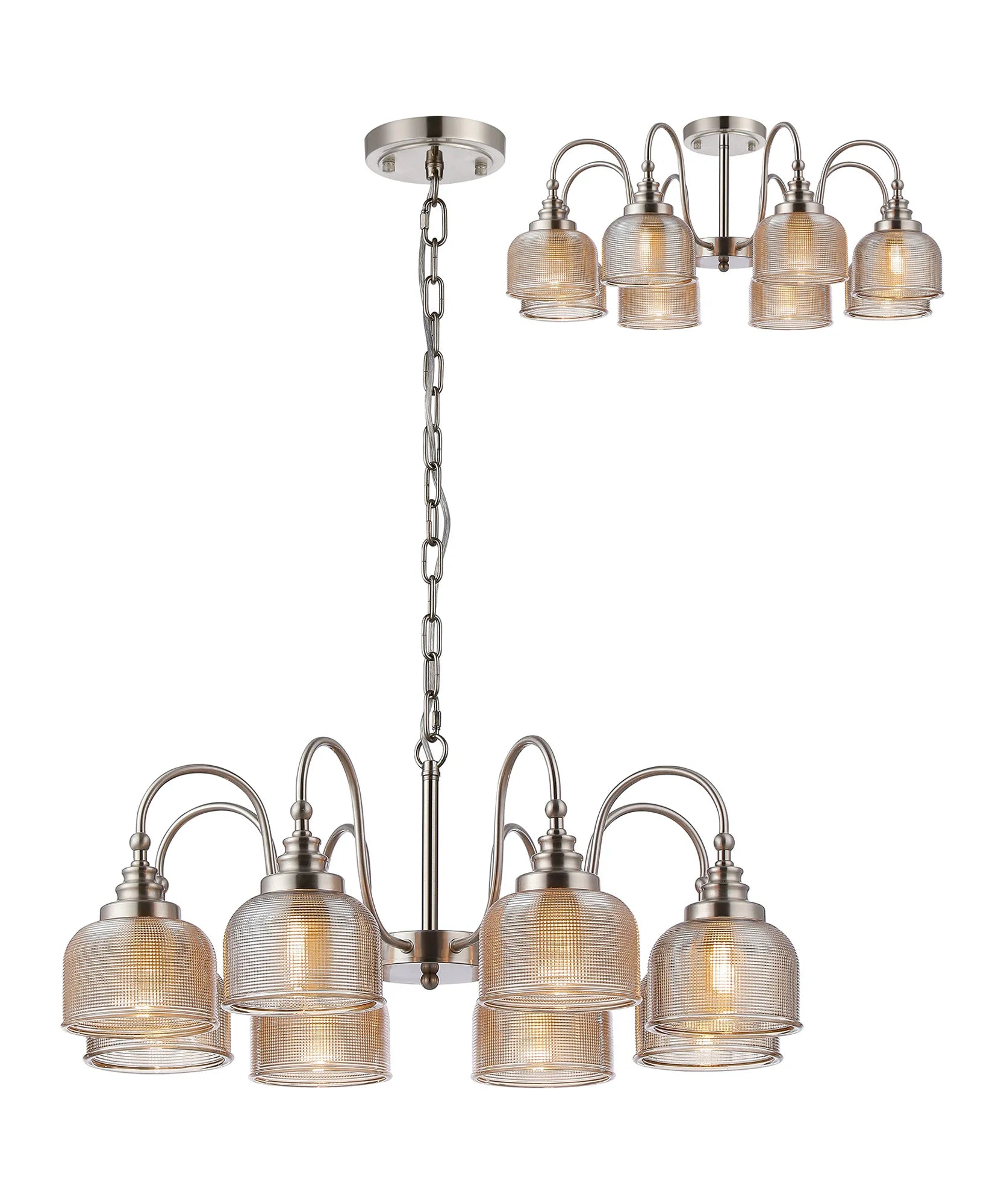 Cleron 3/5/8Lt Semi-Flush Pendant - Various Colours