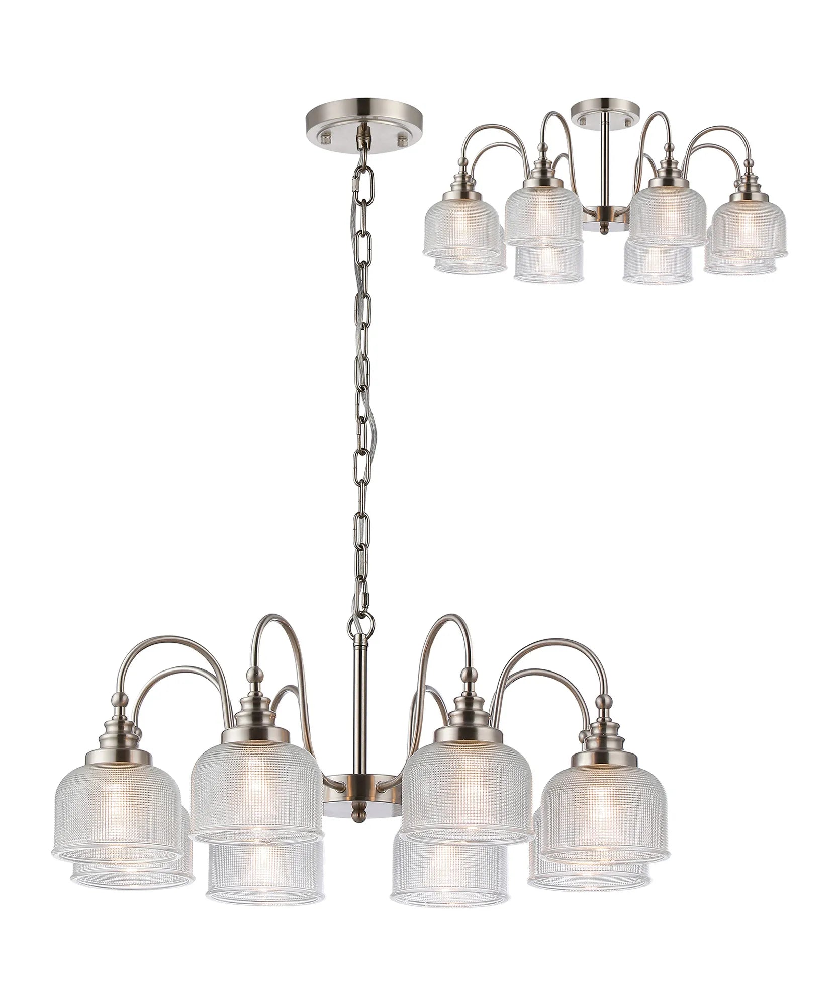 Cleron 3/5/8Lt Semi-Flush Pendant - Various Colours