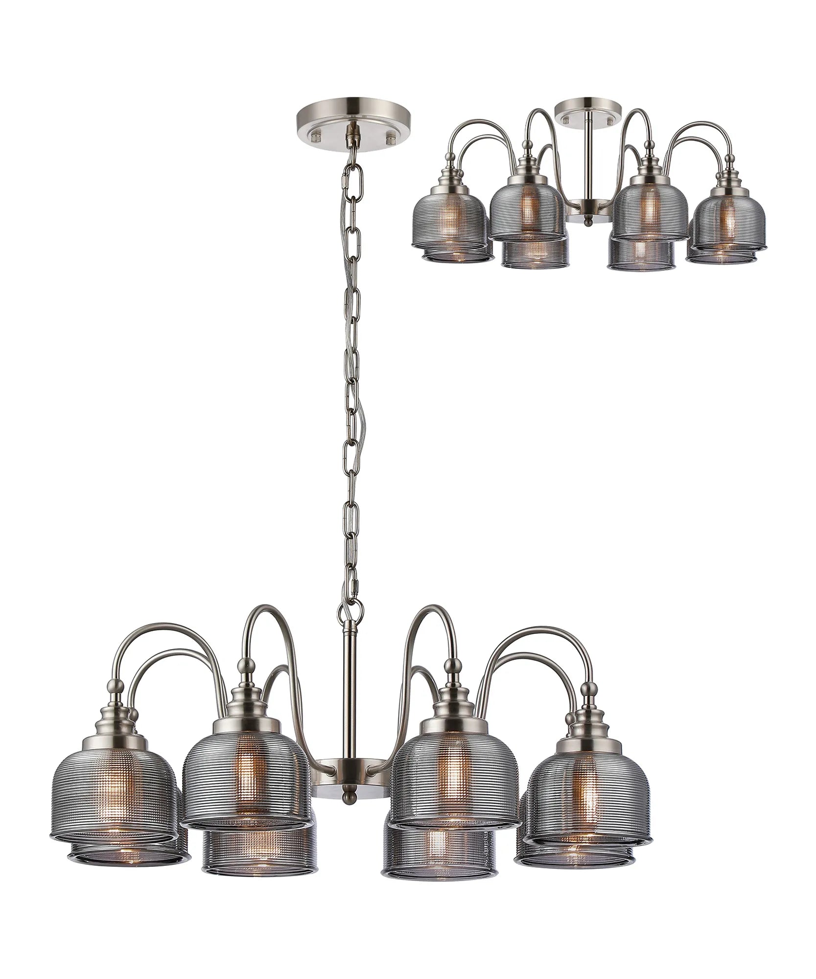 Cleron 3/5/8Lt Semi-Flush Pendant - Various Colours