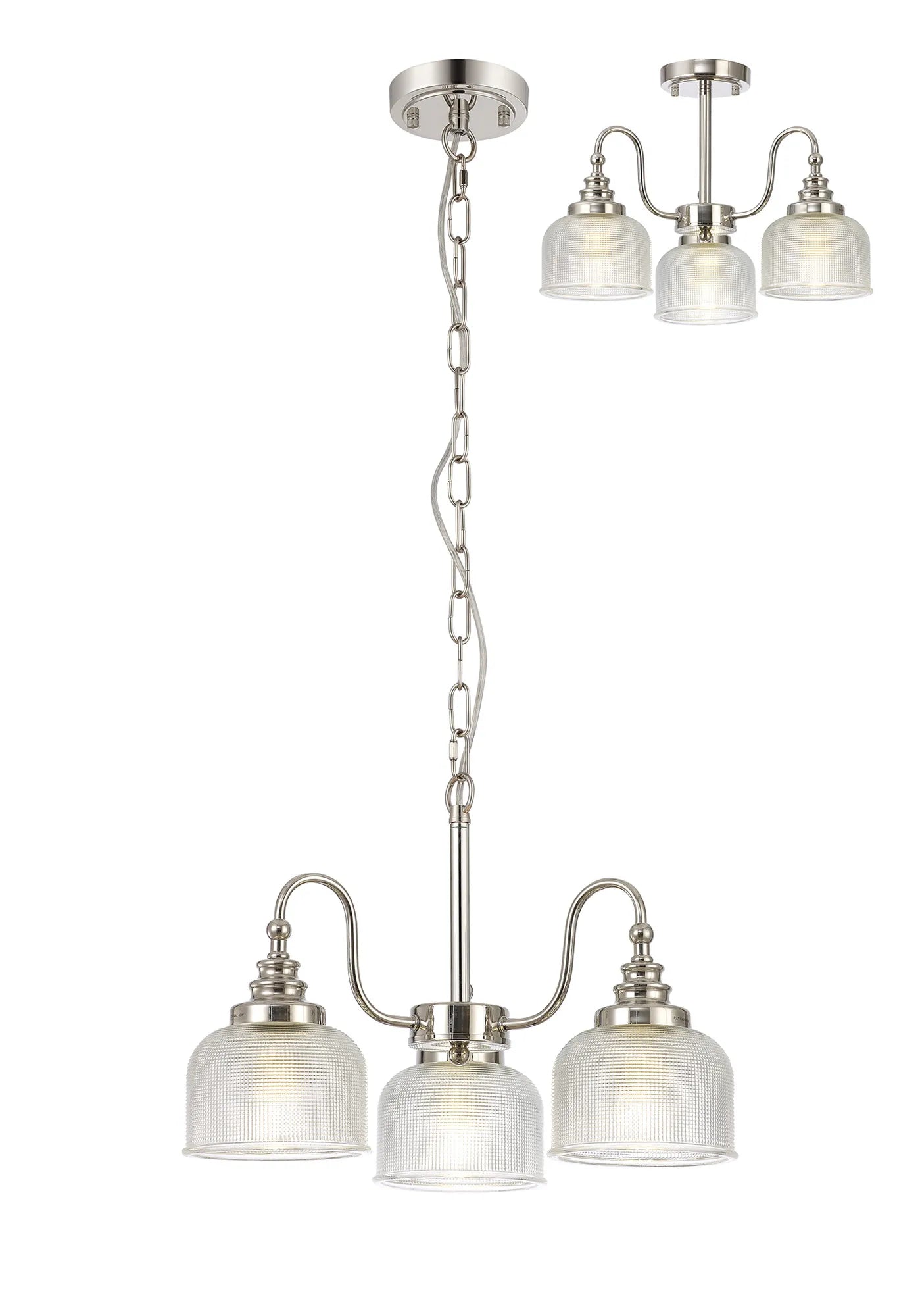 Cleron 3/5/8Lt Semi-Flush Pendant - Various Colours