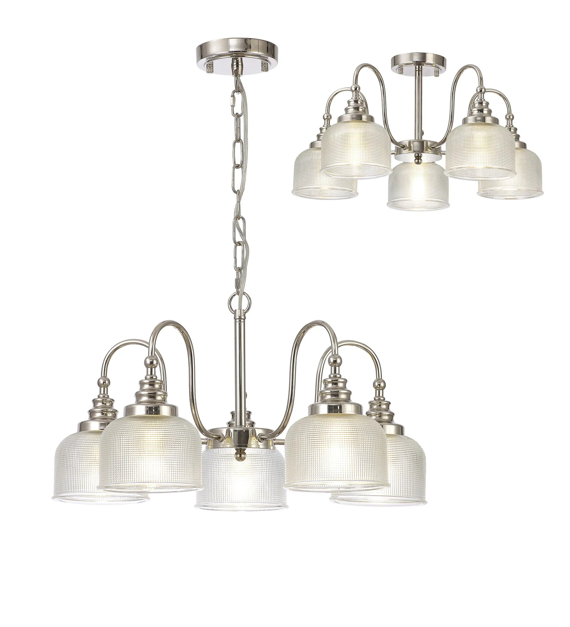 Cleron 3/5/8Lt Semi-Flush Pendant - Various Colours