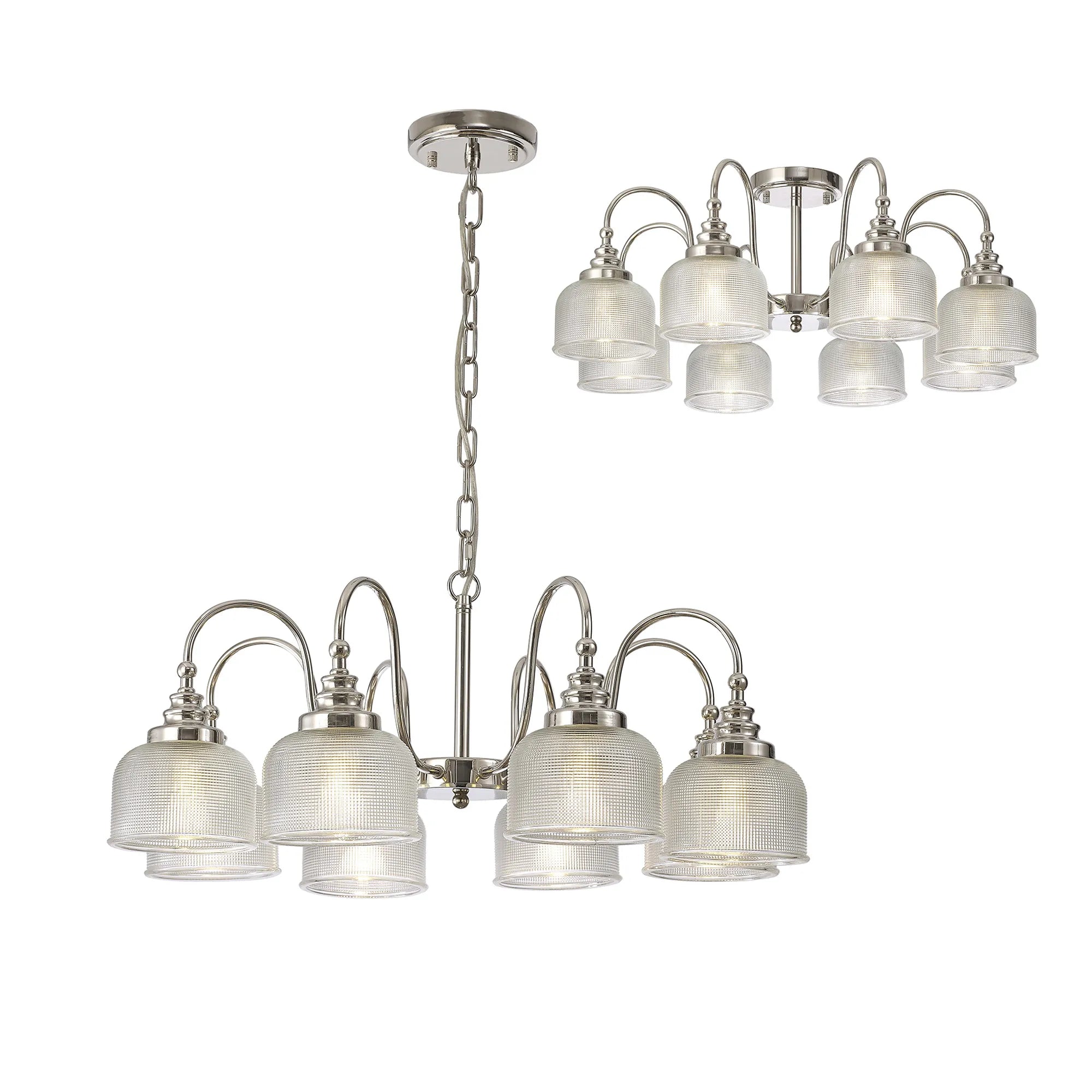 Cleron 3/5/8Lt Semi-Flush Pendant - Various Colours