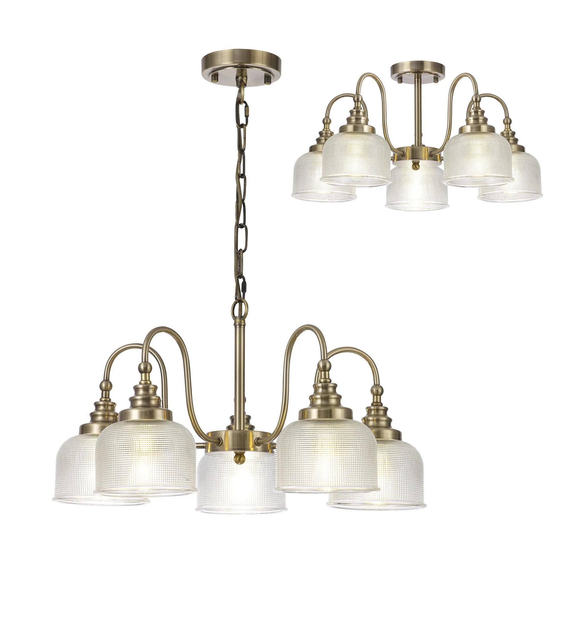 Cleron 3/5/8Lt Semi-Flush Pendant - Various Colours