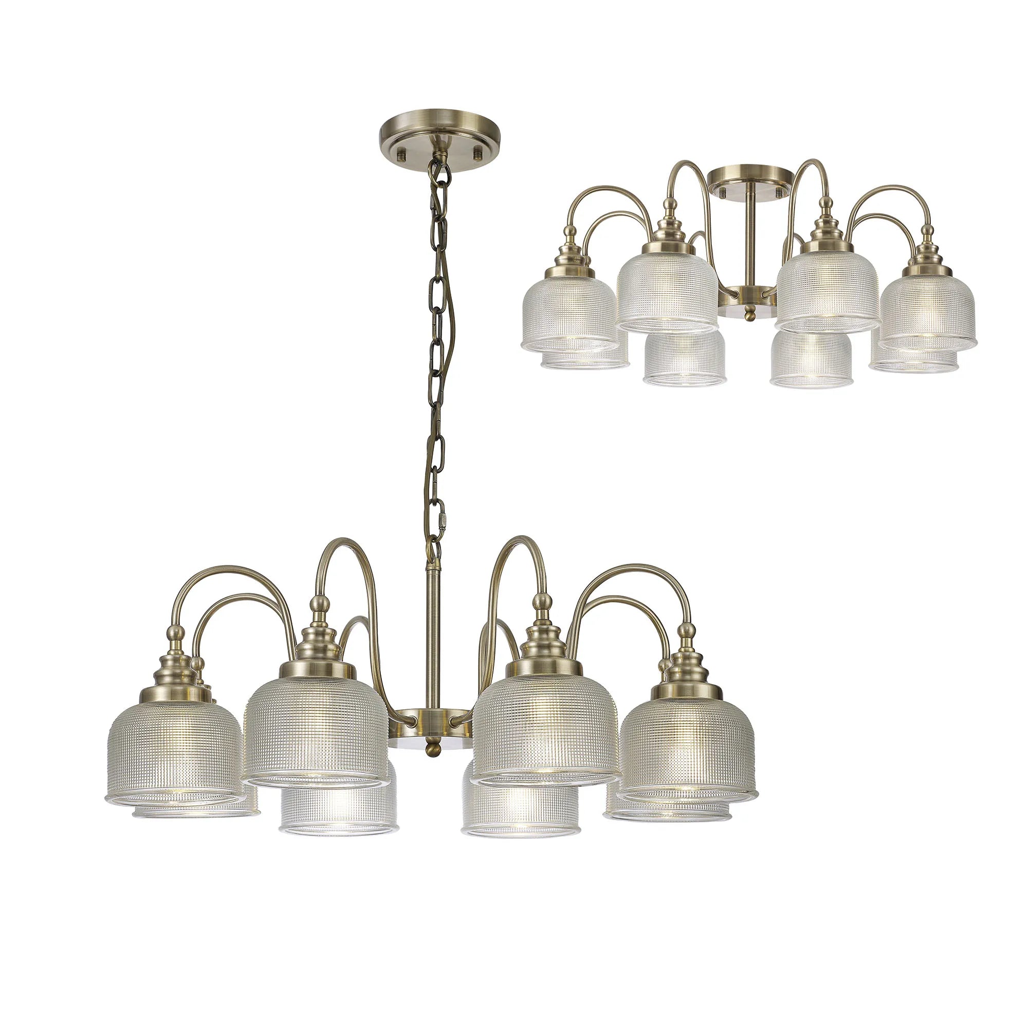 Cleron 3/5/8Lt Semi-Flush Pendant - Various Colours