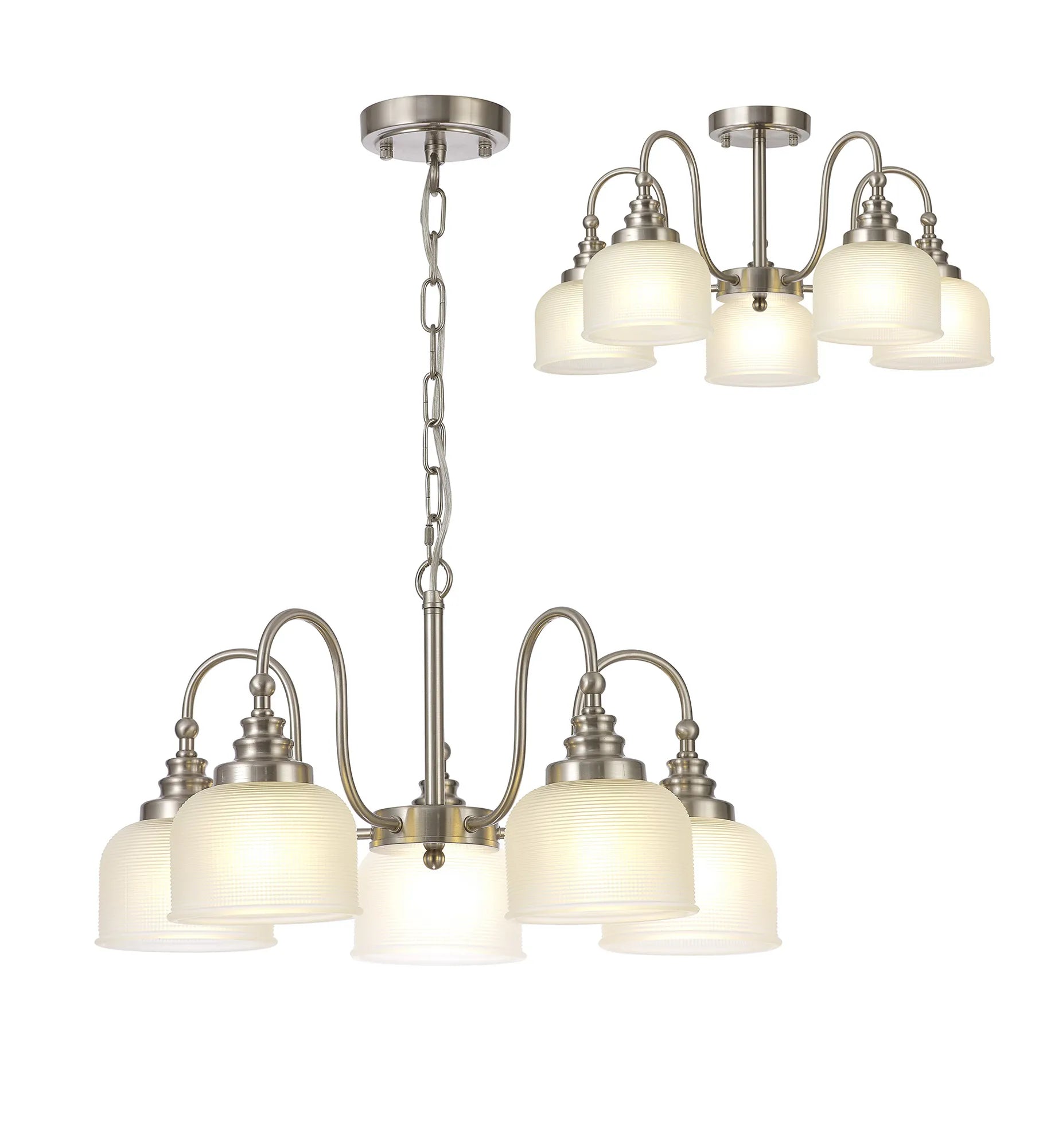 Cleron 3/5/8Lt Semi-Flush Pendant - Various Colours