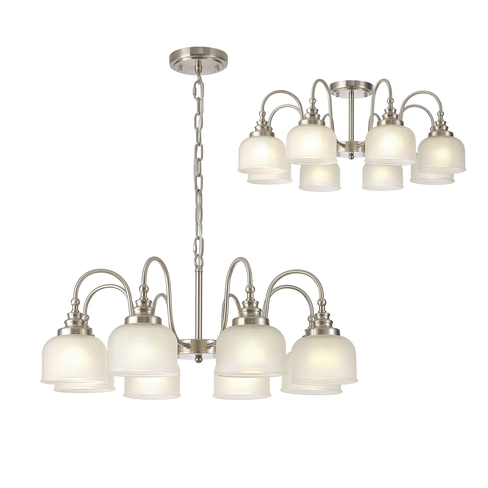 Cleron 3/5/8Lt Semi-Flush Pendant - Various Colours