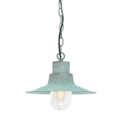 Sheldon 1 Light Chain Lantern - Aged Brass/Antique Nickel/Verdigris IP44 E27